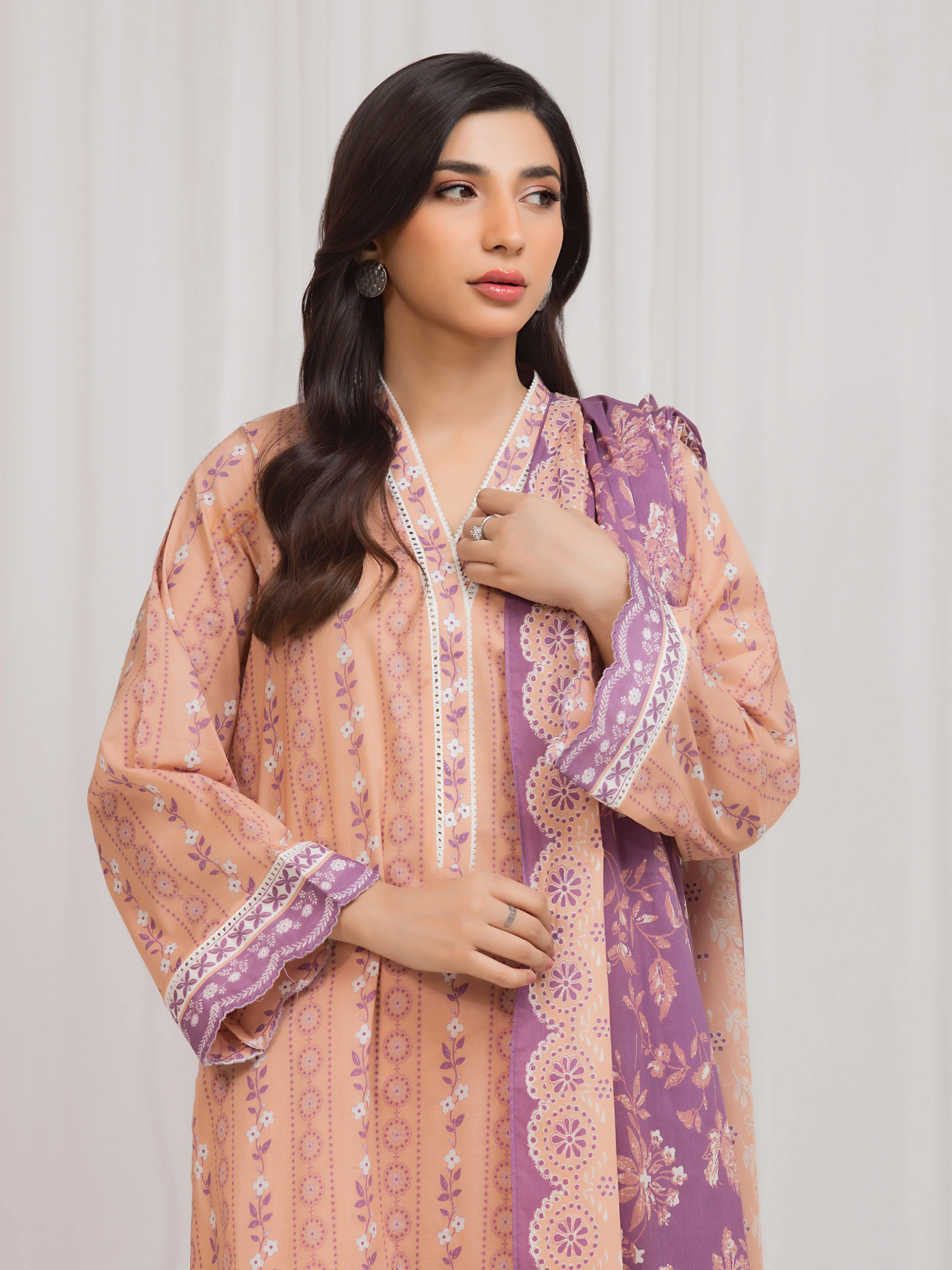 Printed Lawn Suit - EWU6A1-36680-3P - Image 2