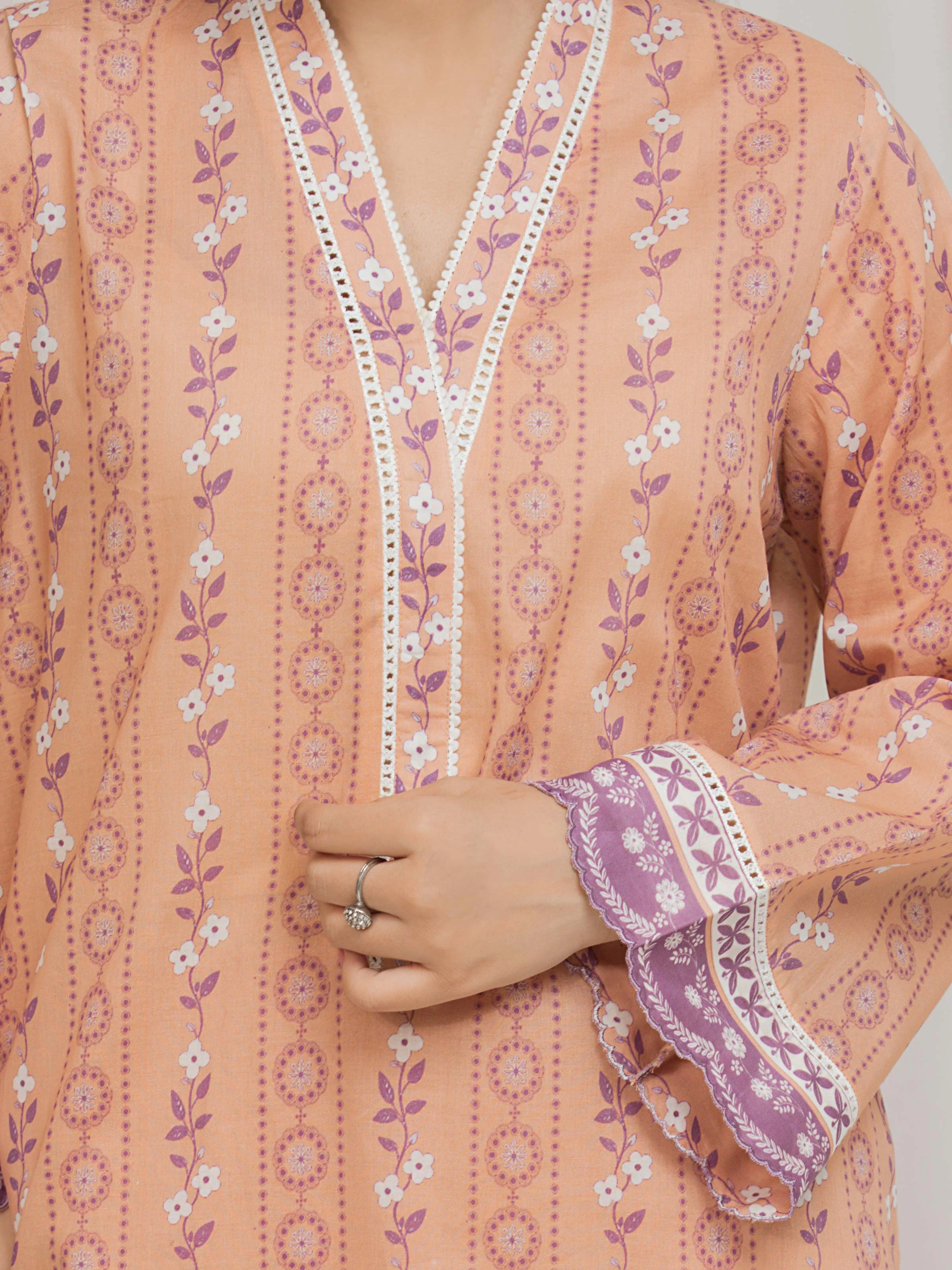 Printed Lawn Suit - EWU6A1-36680-3P - Image 4