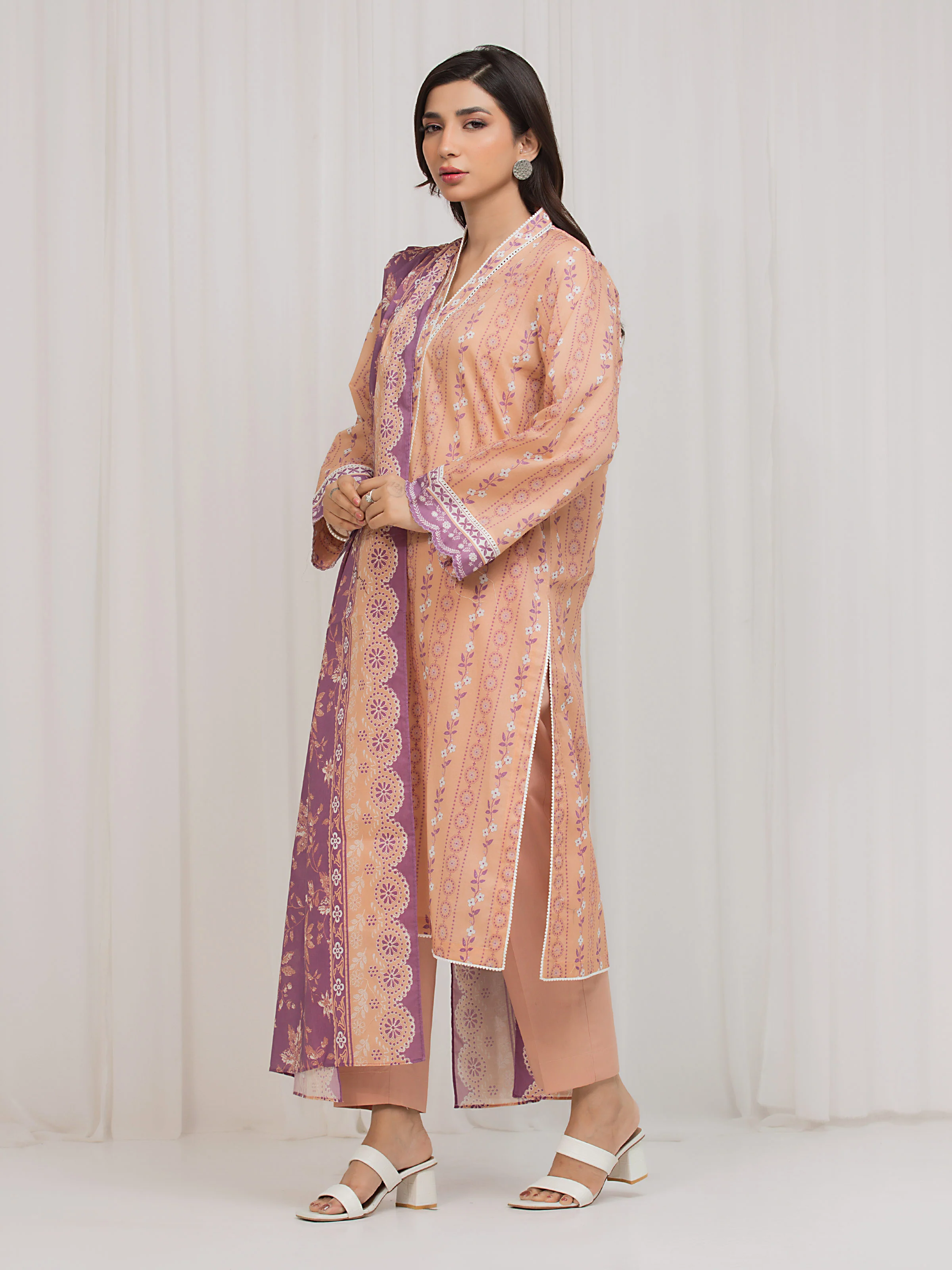 Printed Lawn Suit - EWU6A1-36680-3P - Image 5