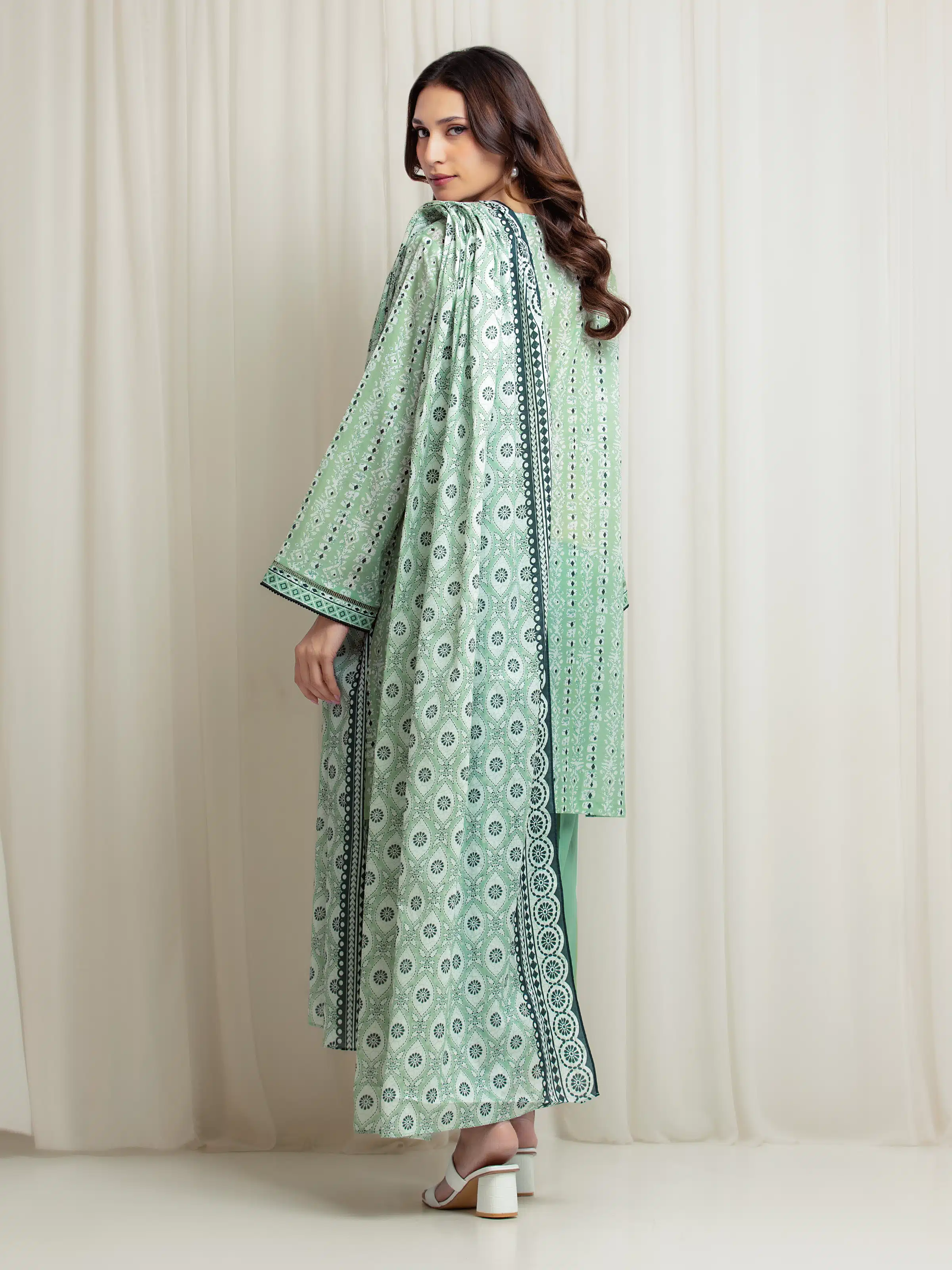 Printed Lawn Suit - EWU6A1-36689-3P - Image 6