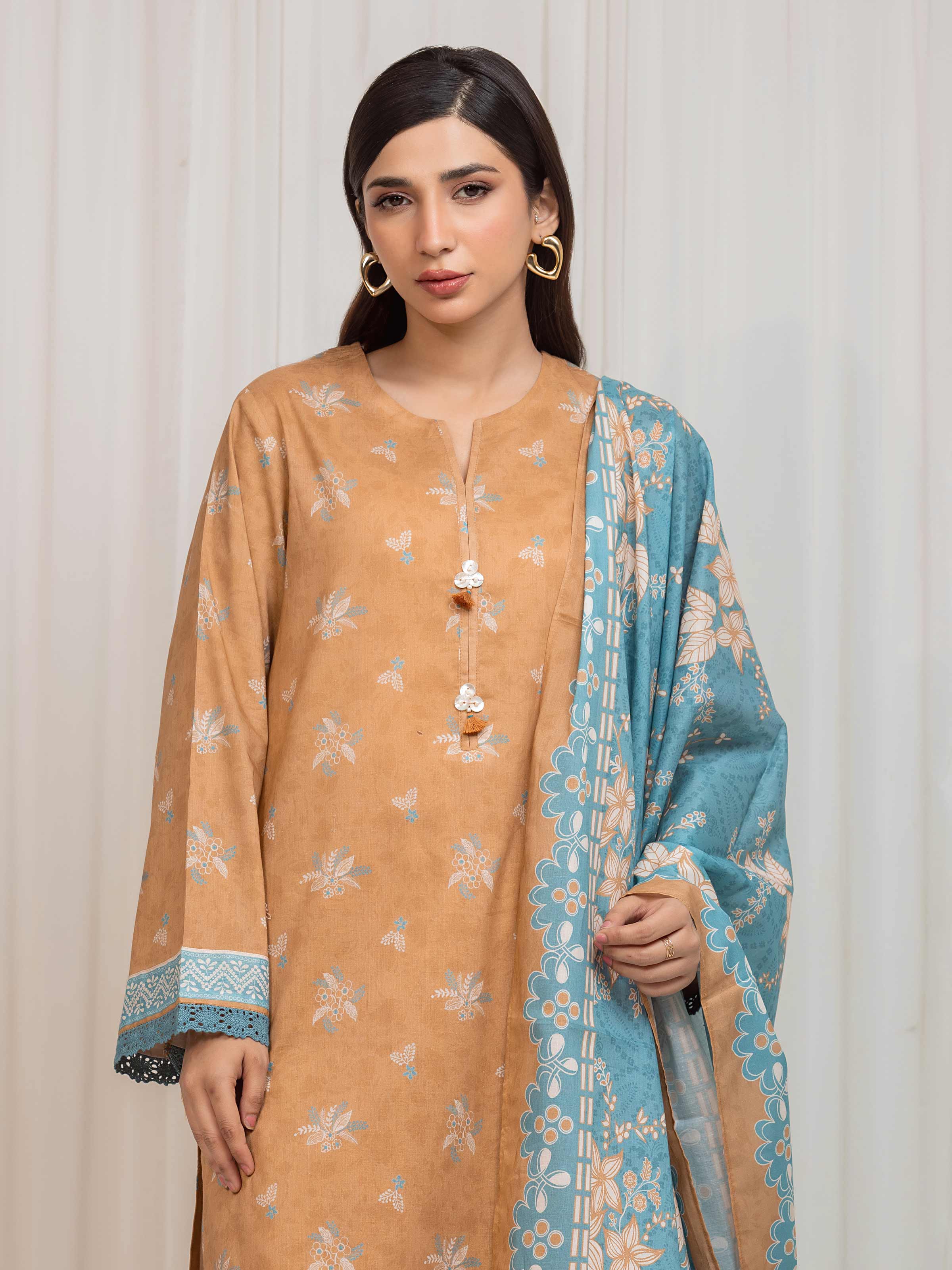 Printed Lawn Suit - EWU6A1-36699-3P - Image 2