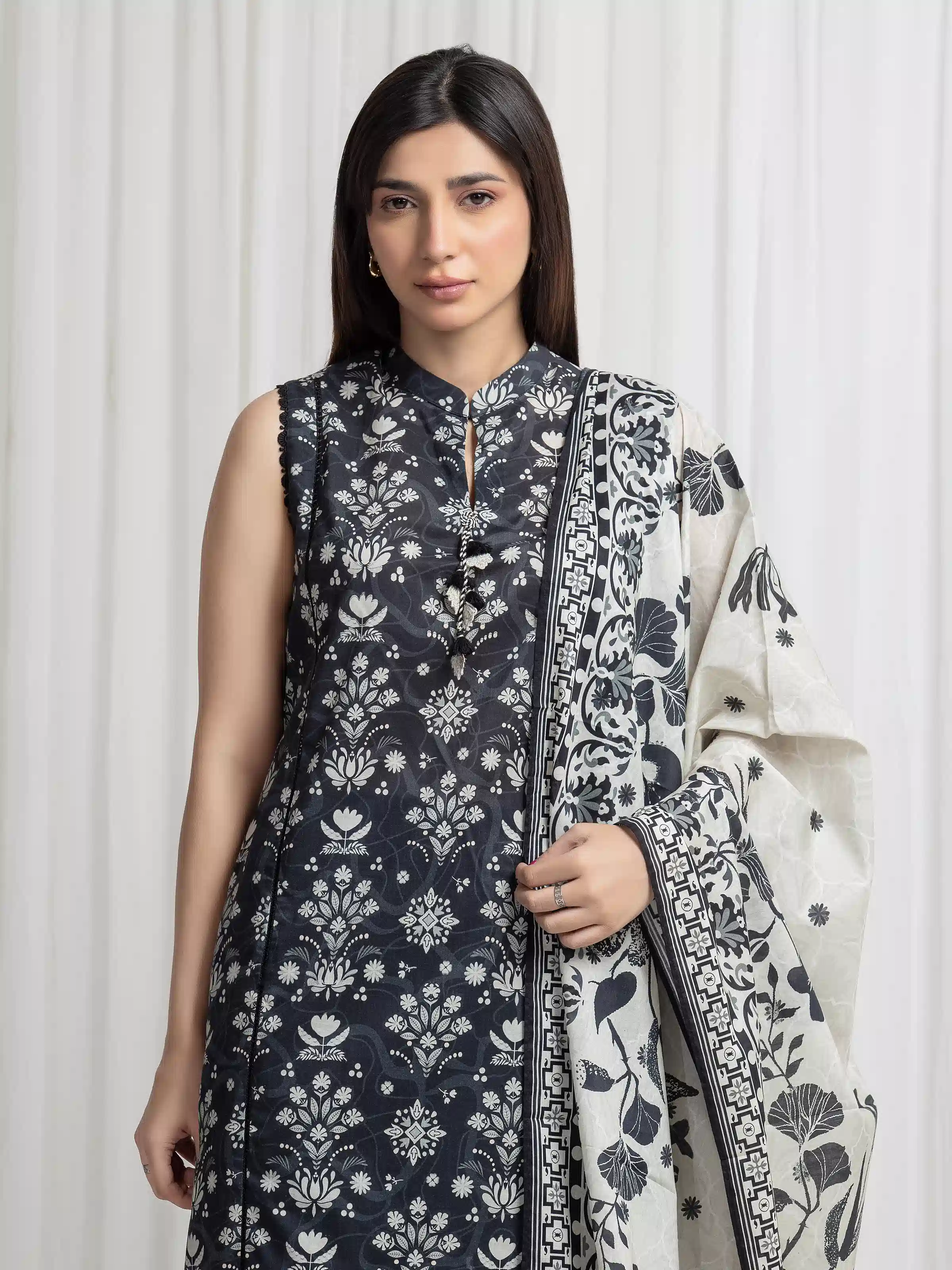 Printed Lawn Suit - EWU6A1-36710-3P - Image 2