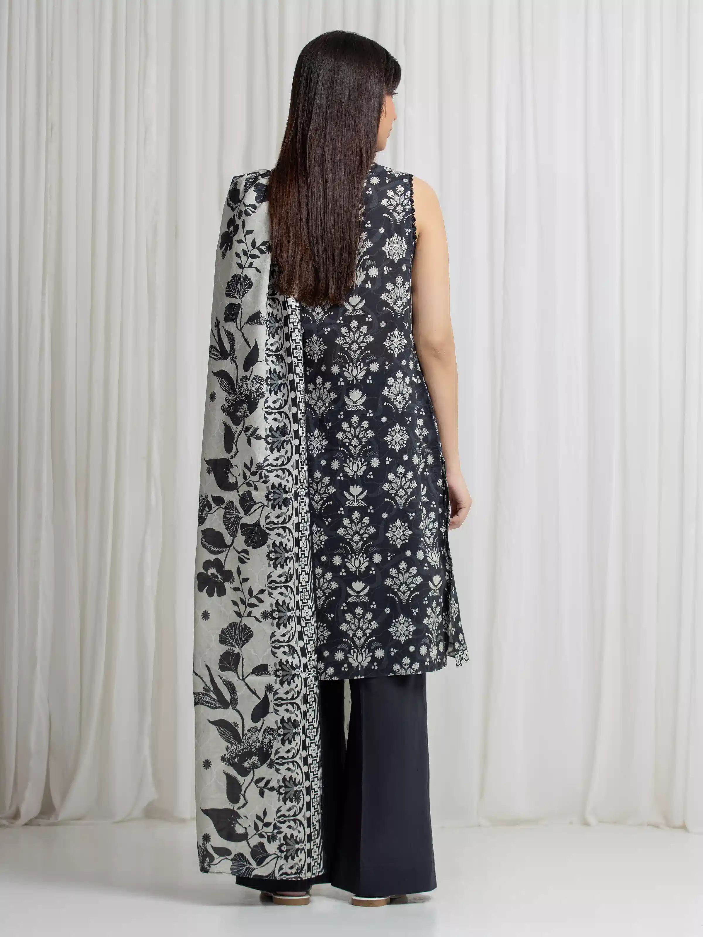 Printed Lawn Suit - EWU6A1-36710-3P - Image 5
