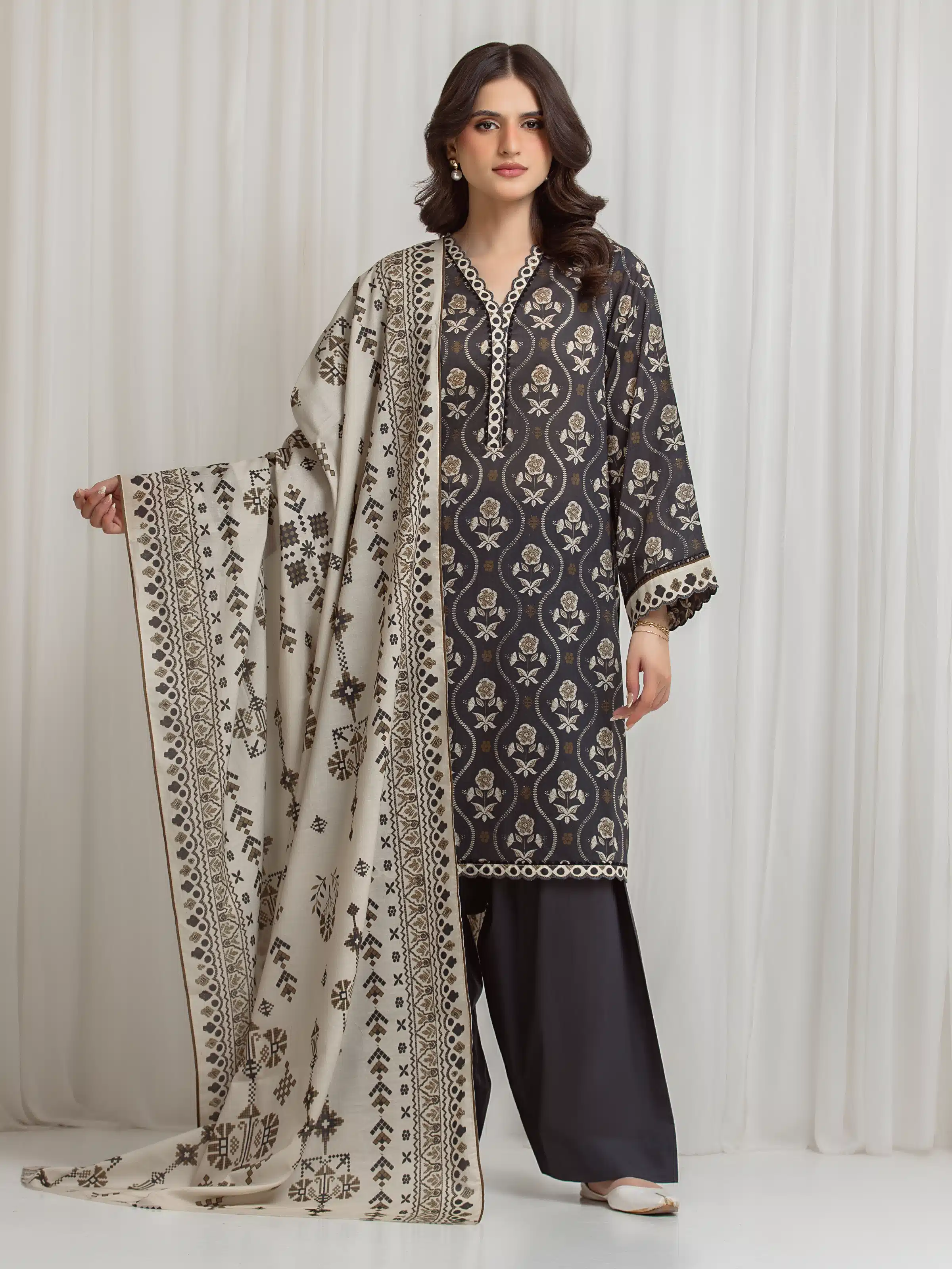 Printed Lawn Suit - EWU6A1-36717-3P