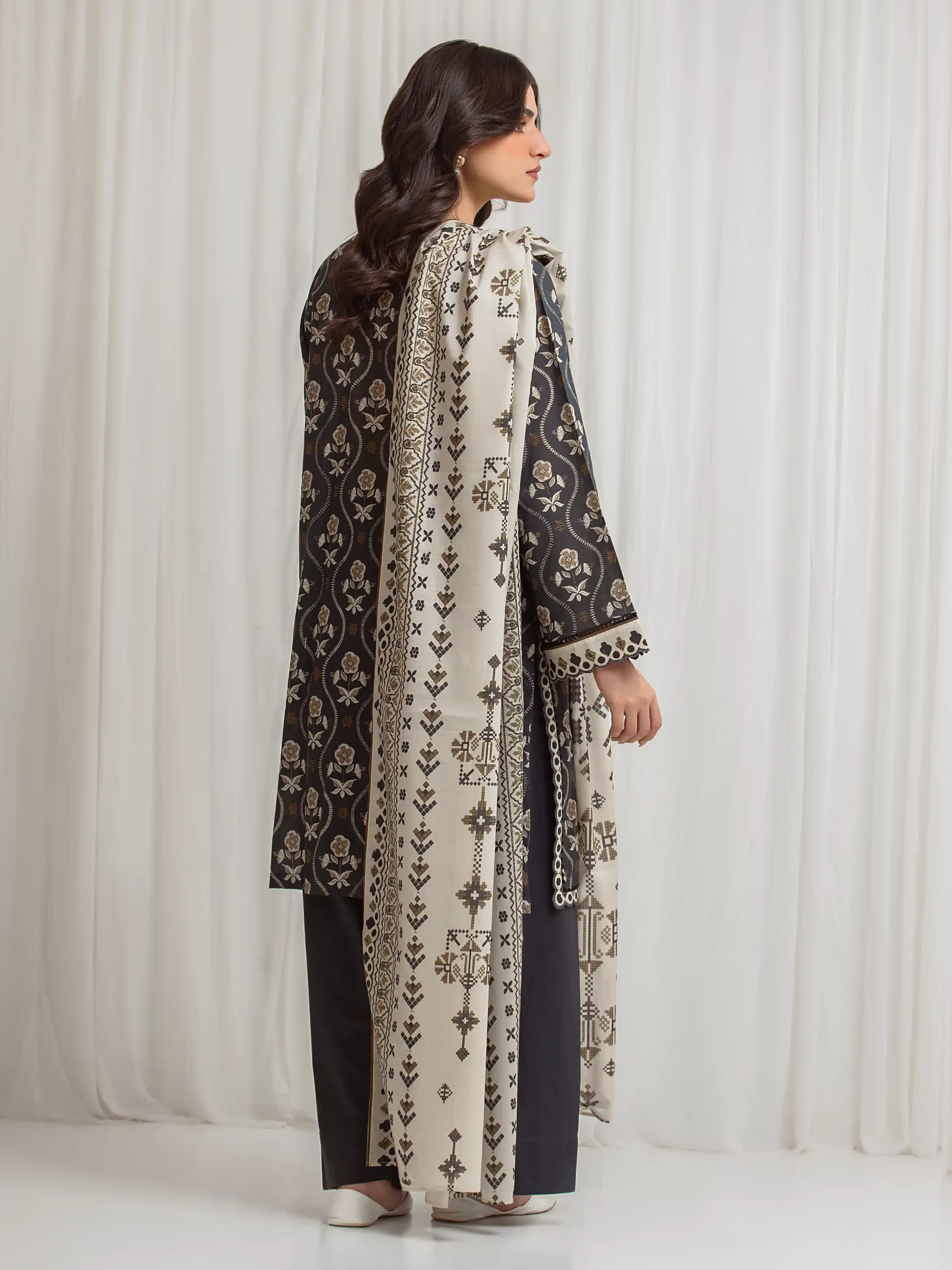 Printed Lawn Suit - EWU6A1-36717-3P - Image 6
