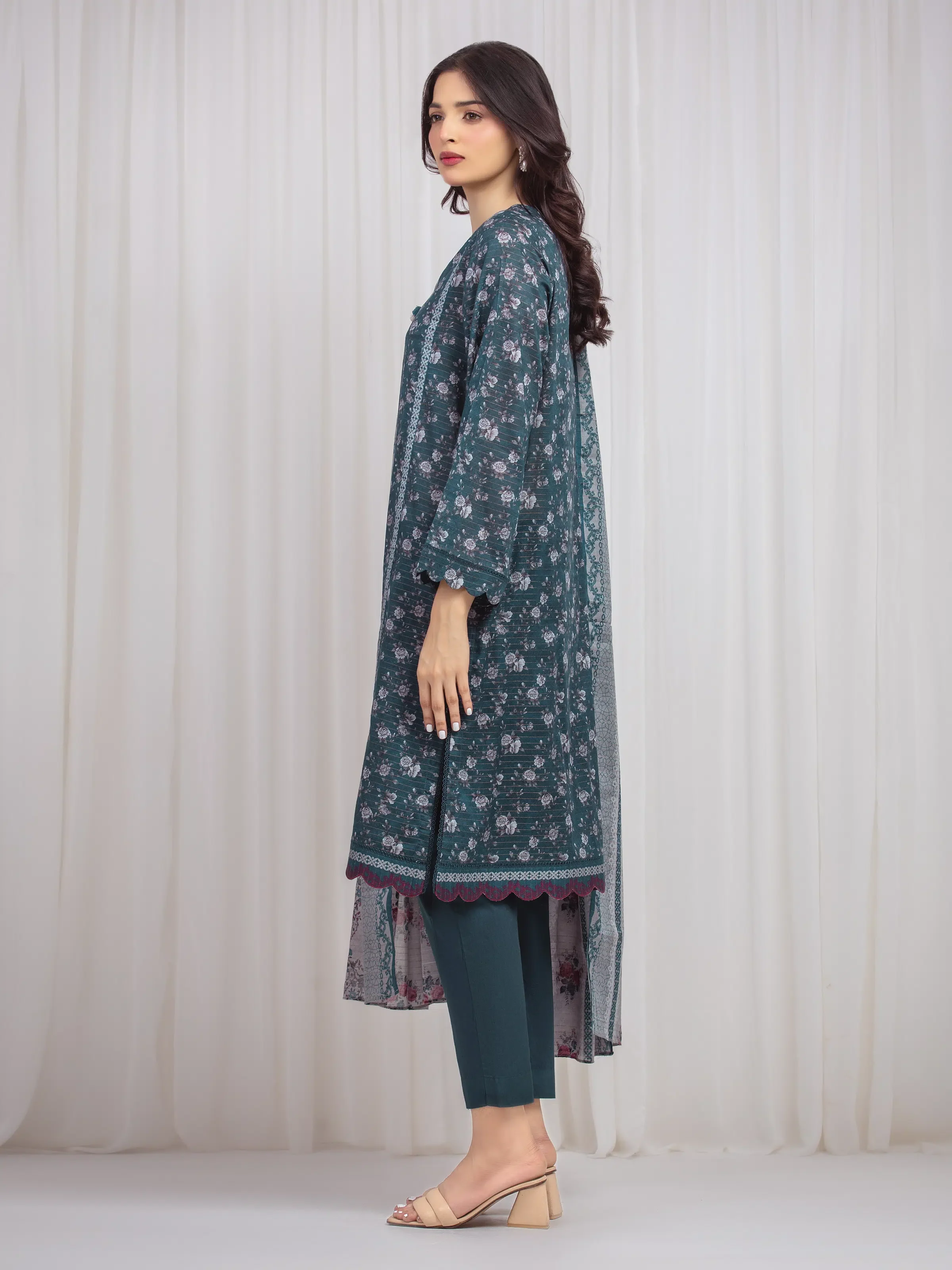 Printed Zari Lawn Suit - EWU6M6-002-3P - Image 5