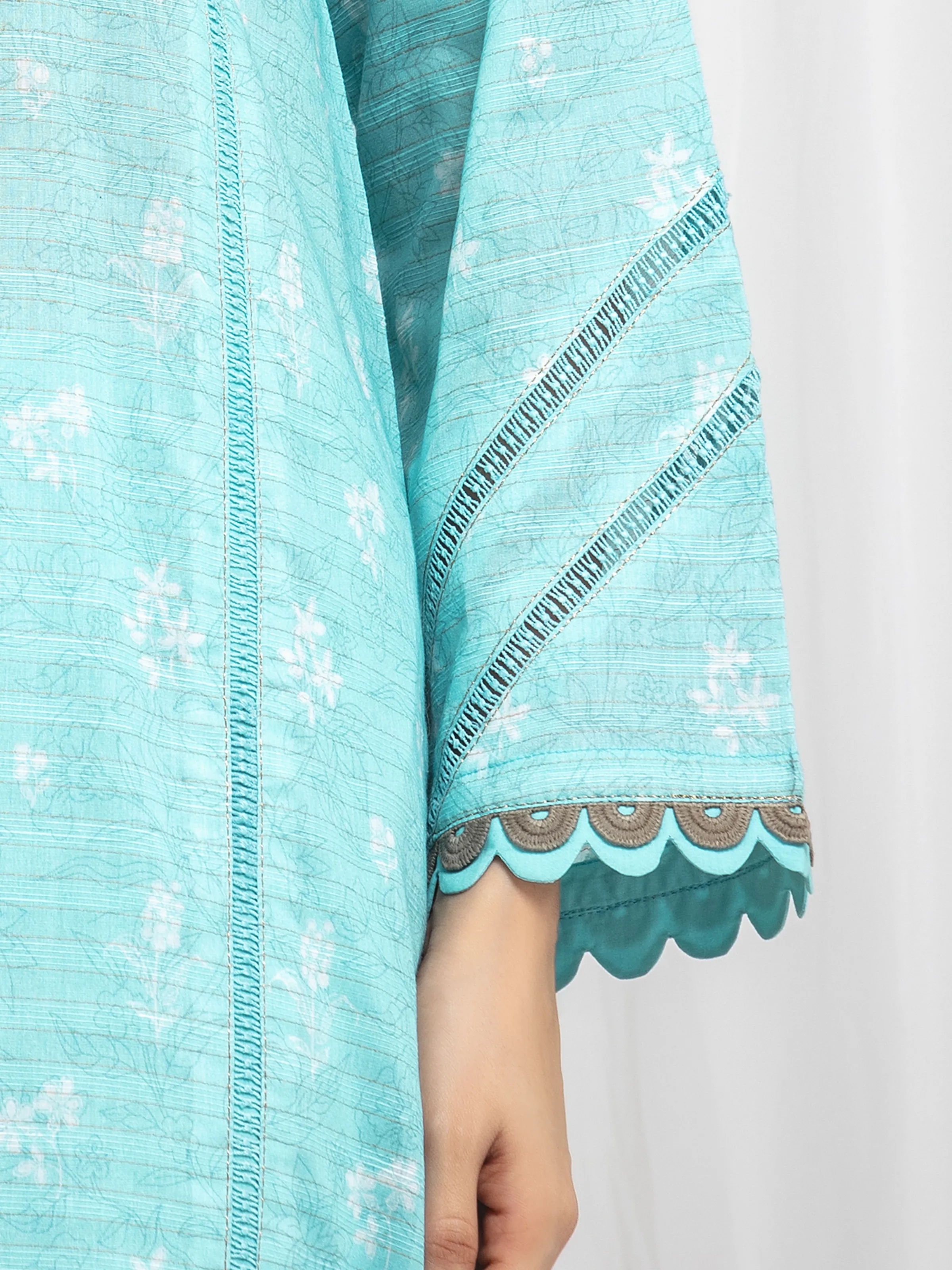 Printed Zari Lawn Suit - EWU6M6-004-3P - Image 4