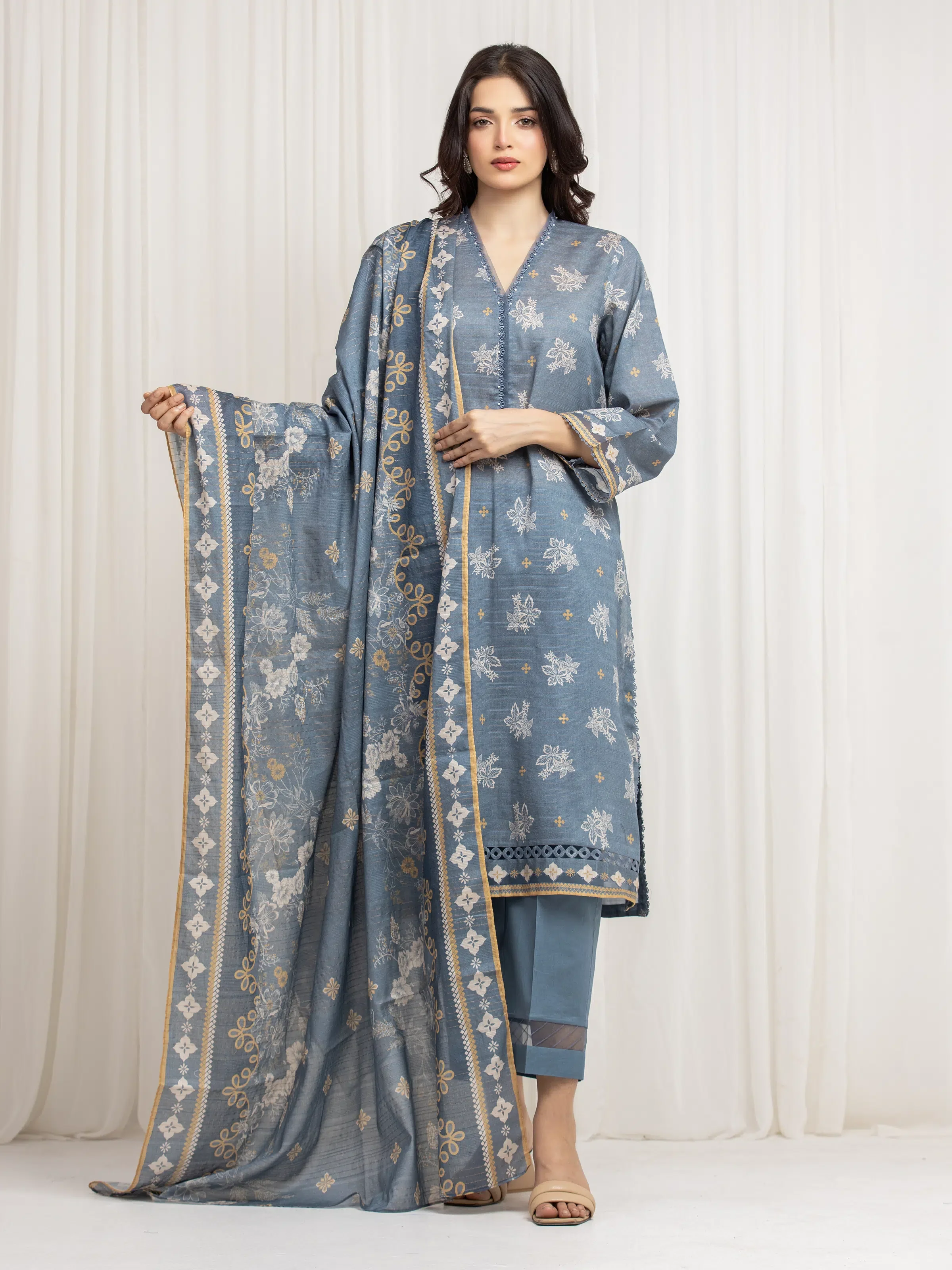 Printed Zari Lawn Suit - EWU6M6-024-3P