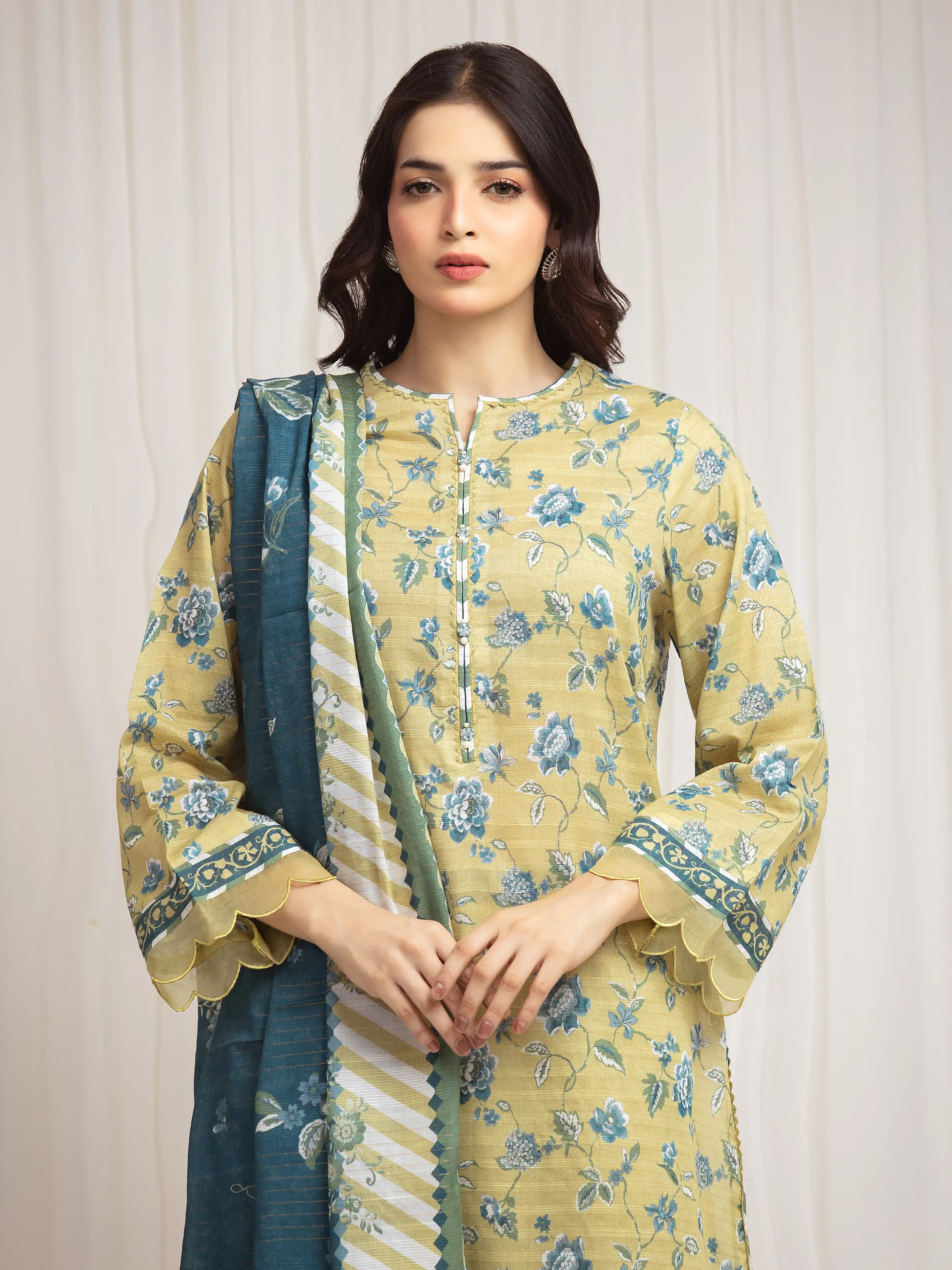 Printed Zari Lawn Suit - EWU6M6-028-3P - Image 2