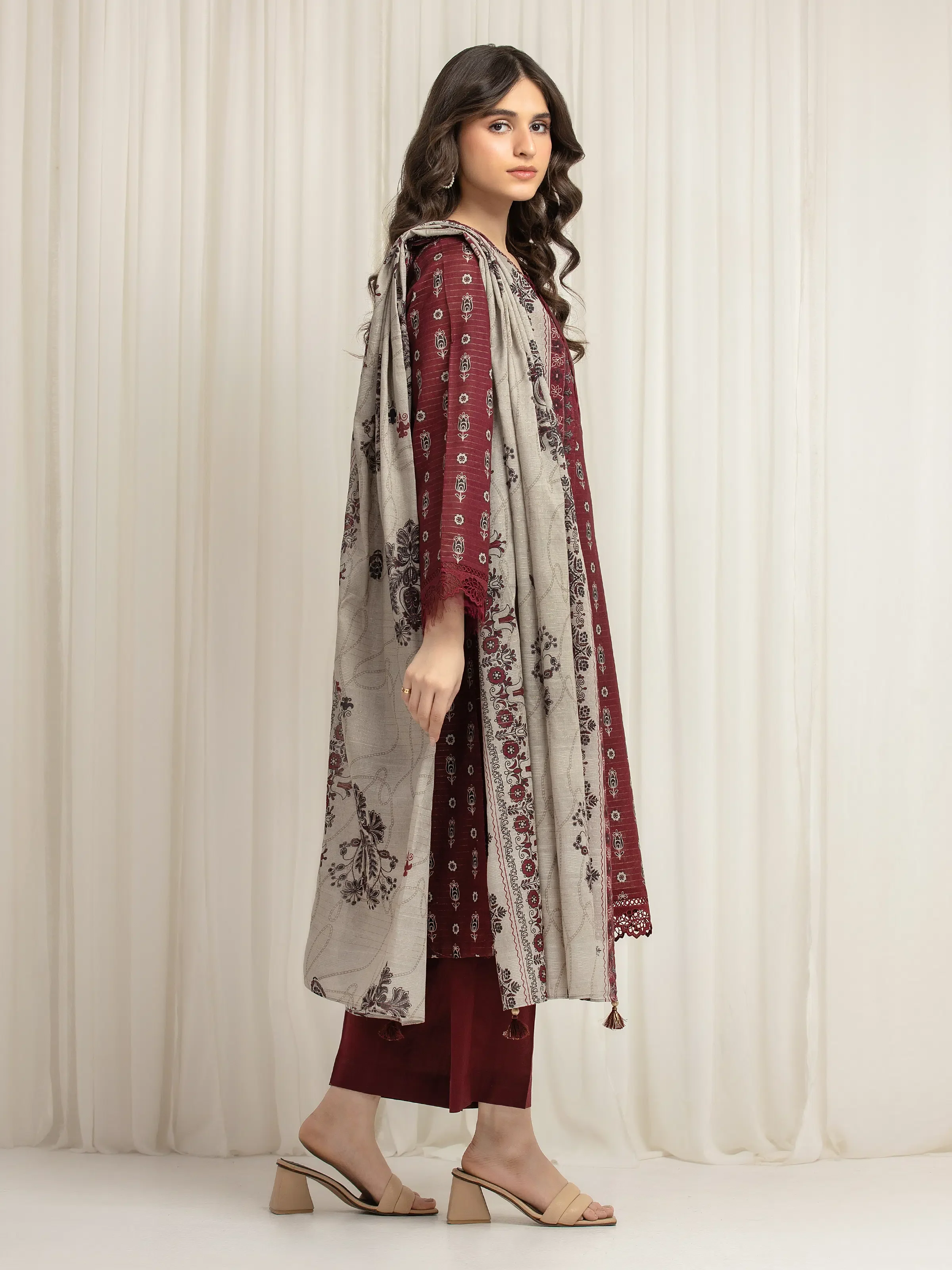 Printed Lawn Suit - EWU6M6-031-3P - Image 4