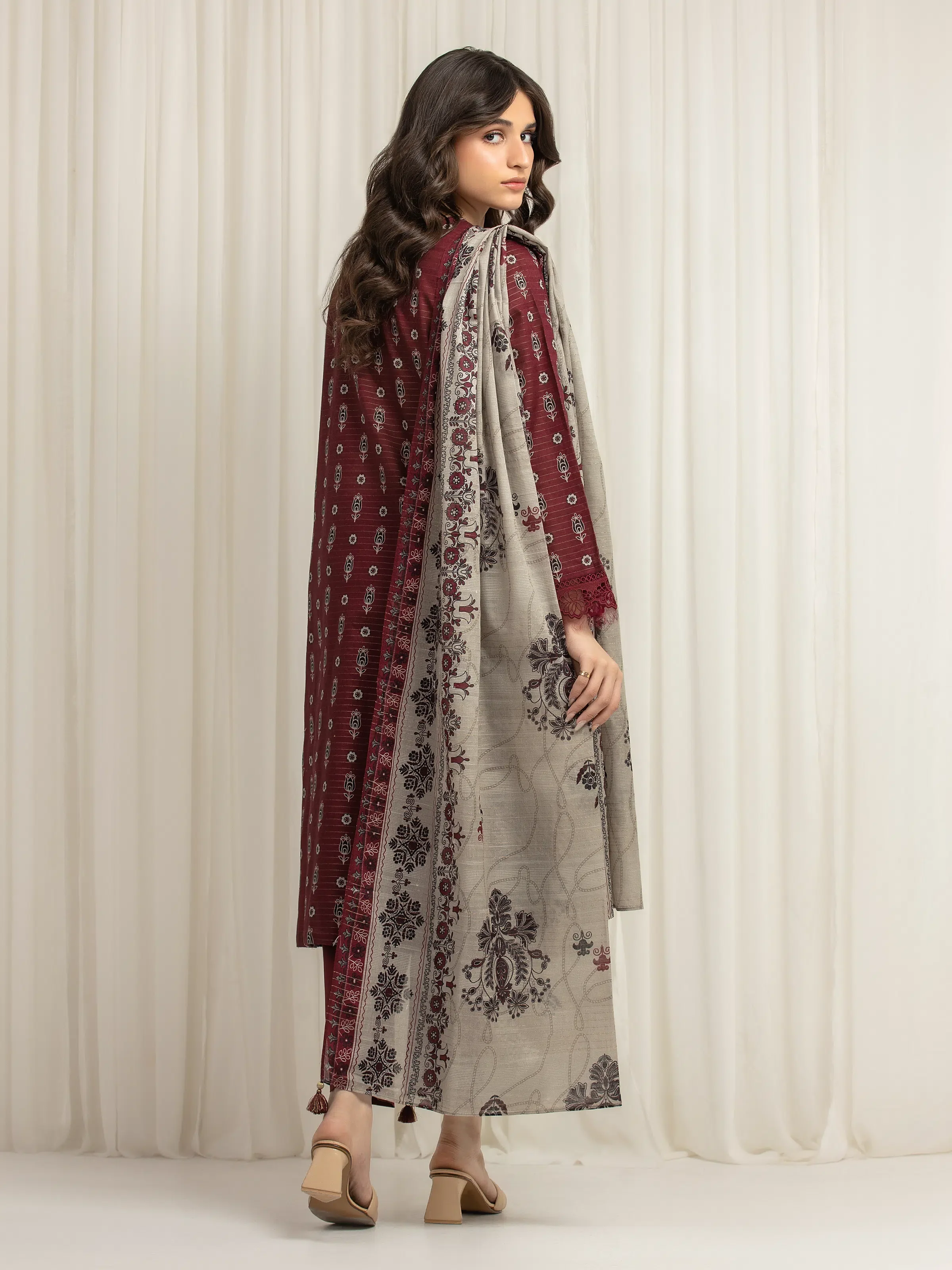 Printed Lawn Suit - EWU6M6-031-3P - Image 5