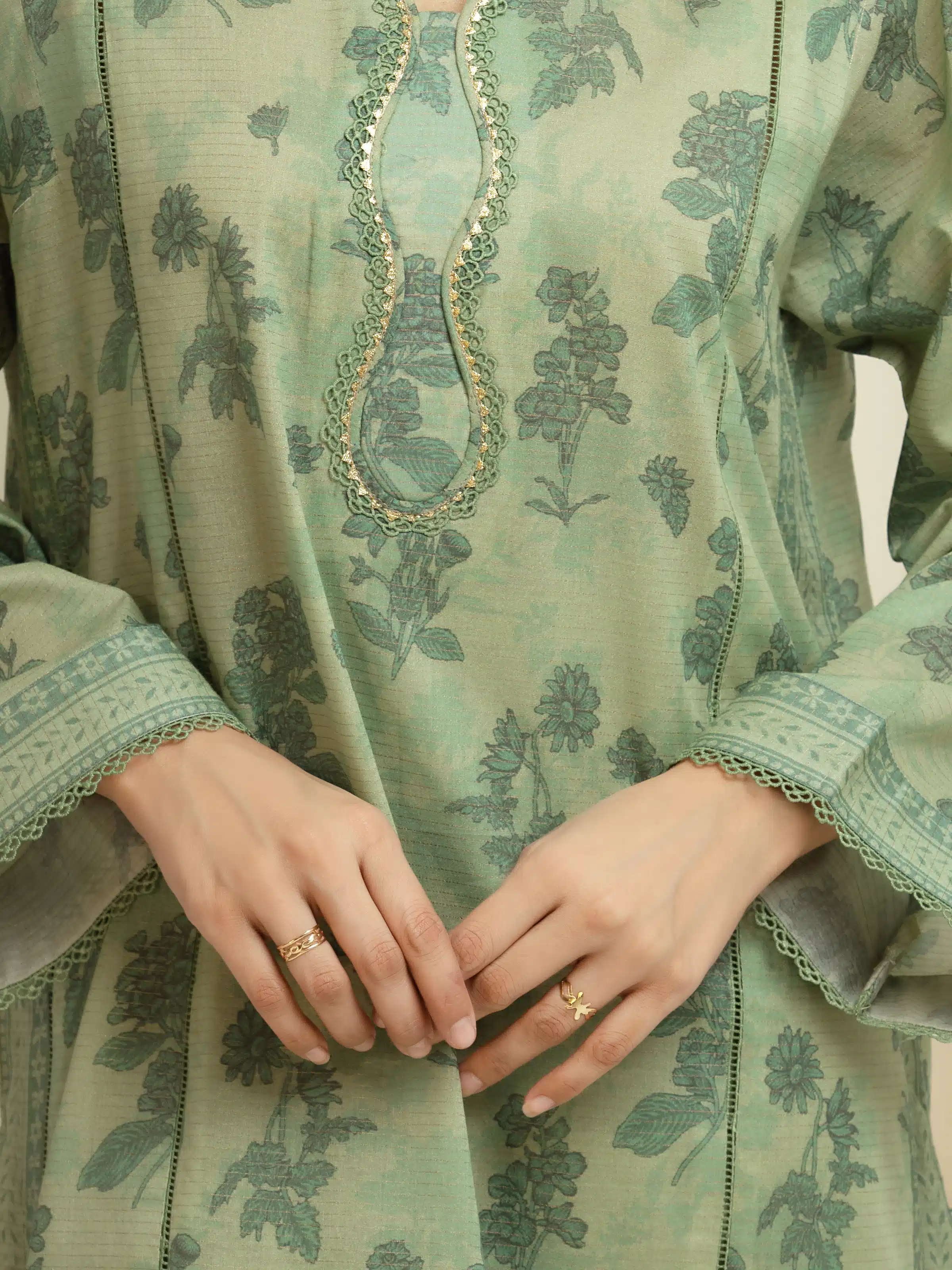 Printed Zari Lawn Suit - EWU6M6-050-3P - Image 3