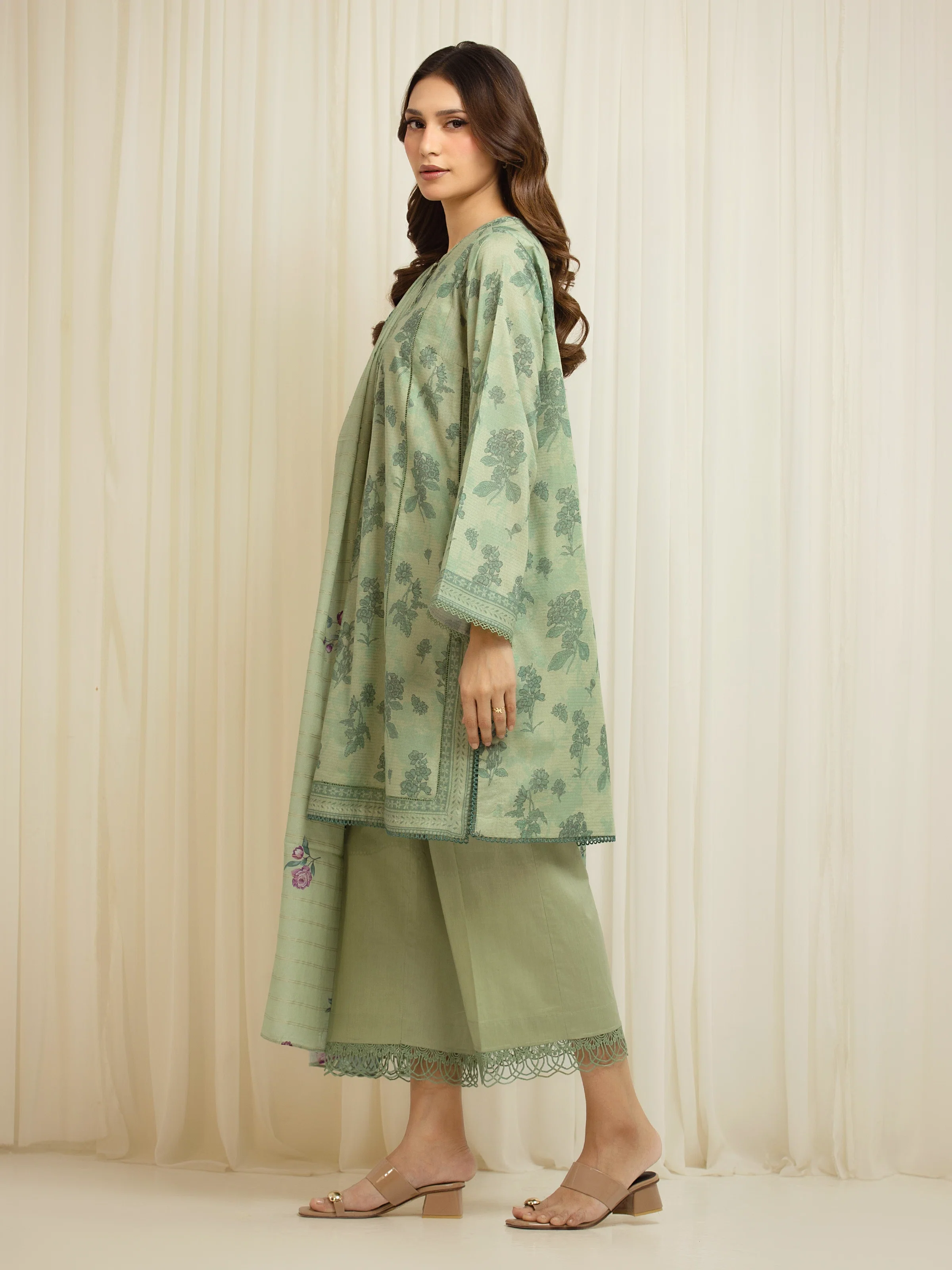Printed Zari Lawn Suit - EWU6M6-050-3P - Image 5