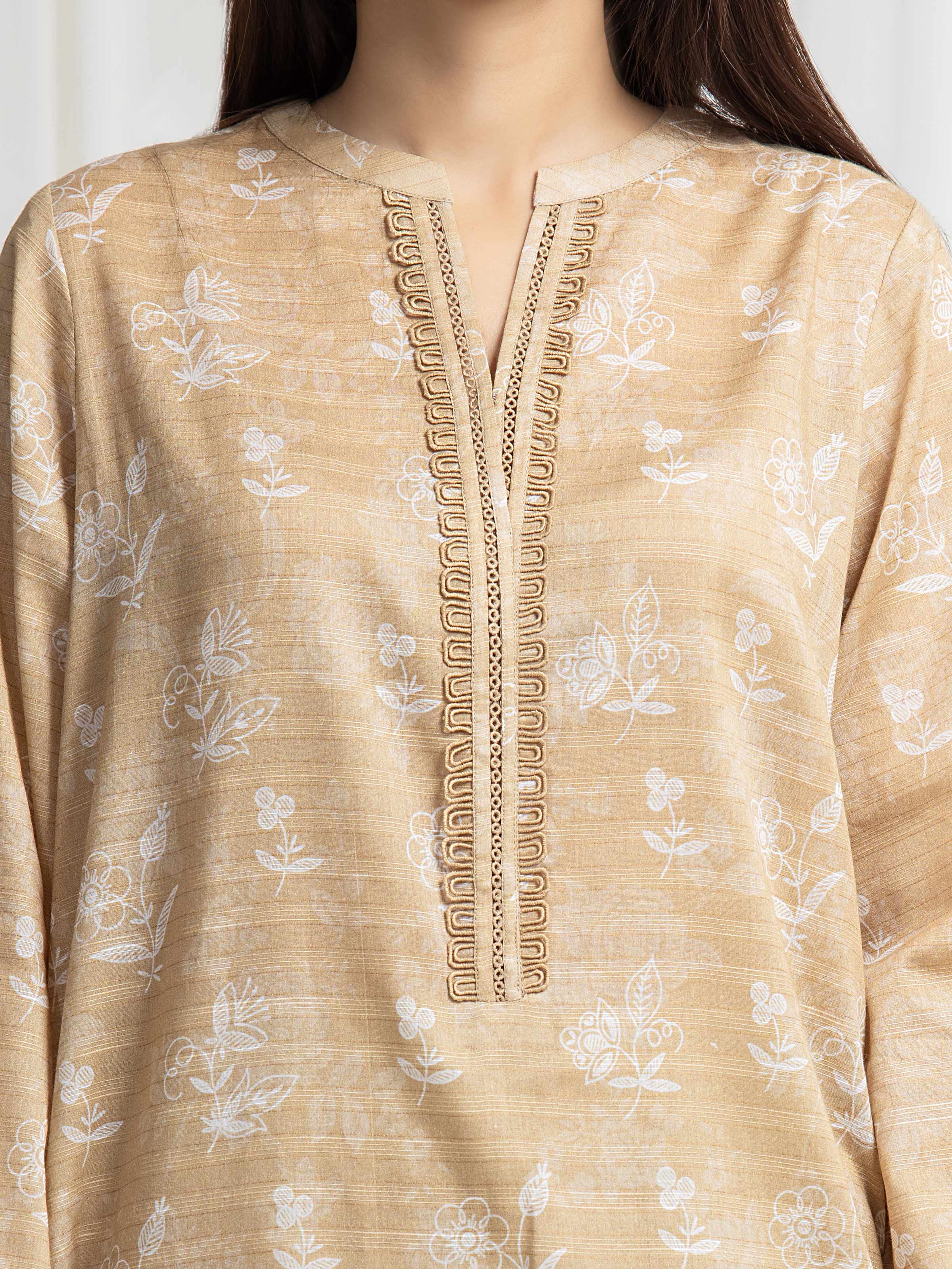 Printed Zari Lawn Suit - EWU6M6-057-3P - Image 3