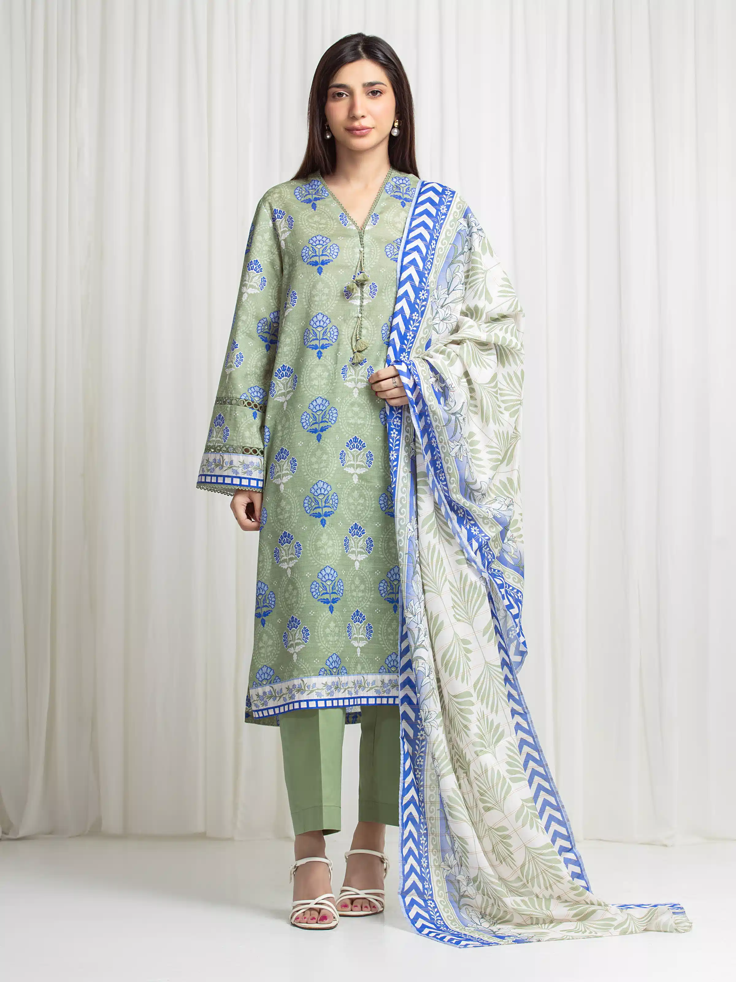 Printed Zari Lawn Suit - EWU6M6-060-3P