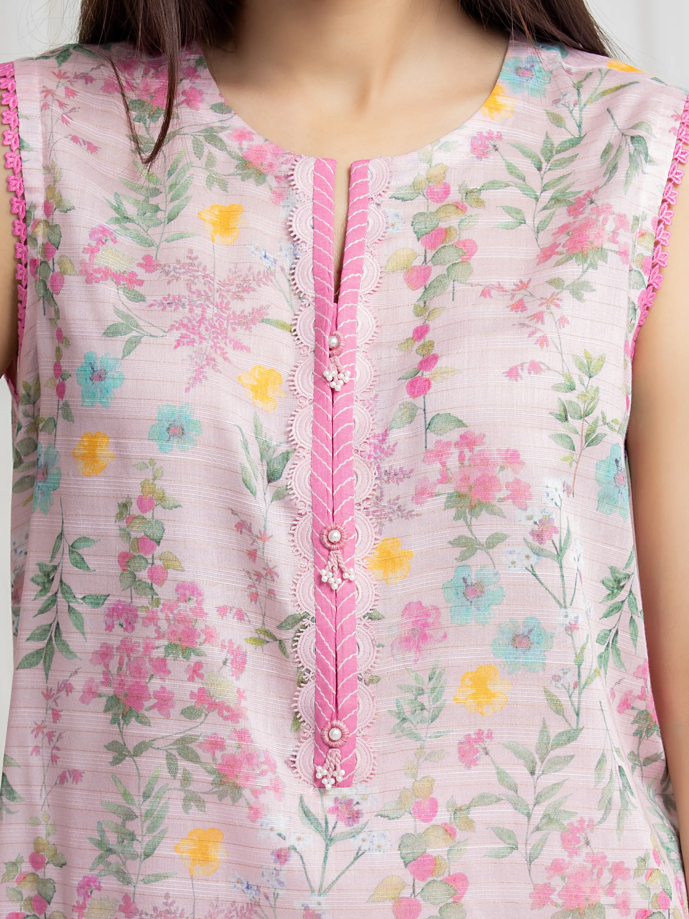 Printed Zari Lawn Suit - EWU6M6-062-3P - Image 4