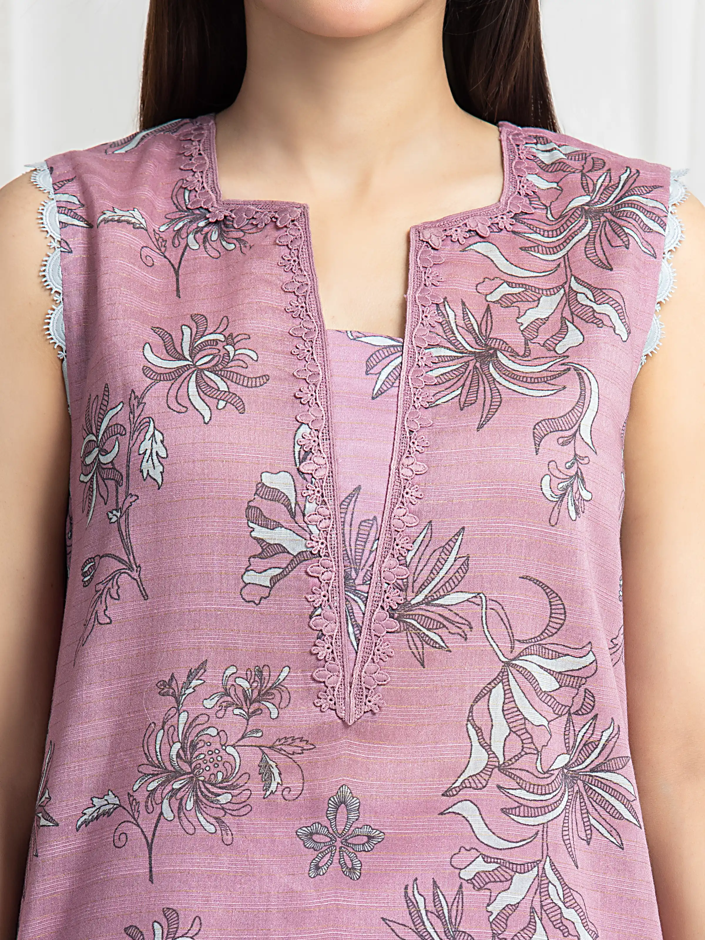 Printed Zari Lawn Suit - EWU6M6-066-3P - Image 3