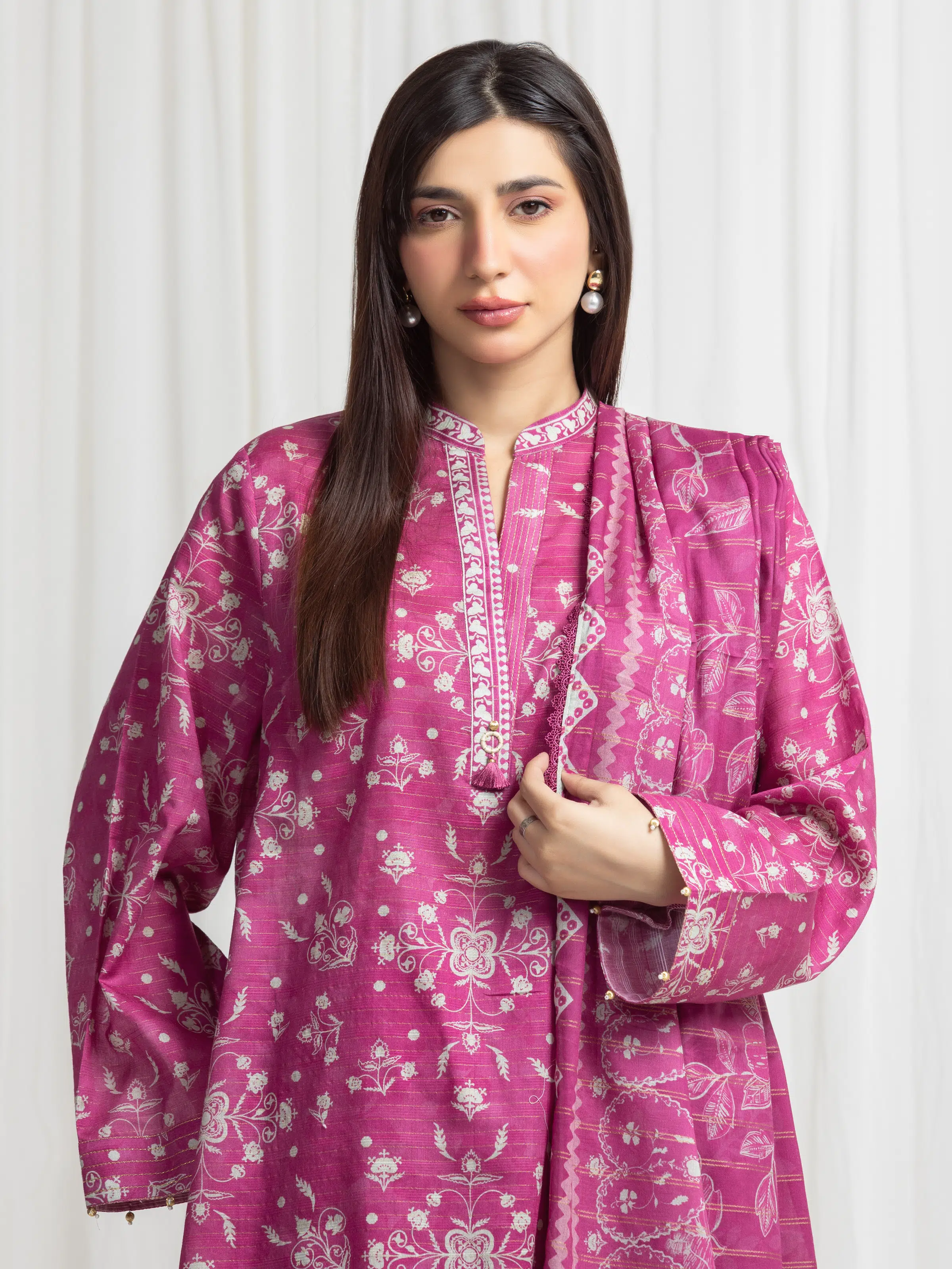 Printed Zari Lawn Suit - EWU6M6-070-3P - Image 2