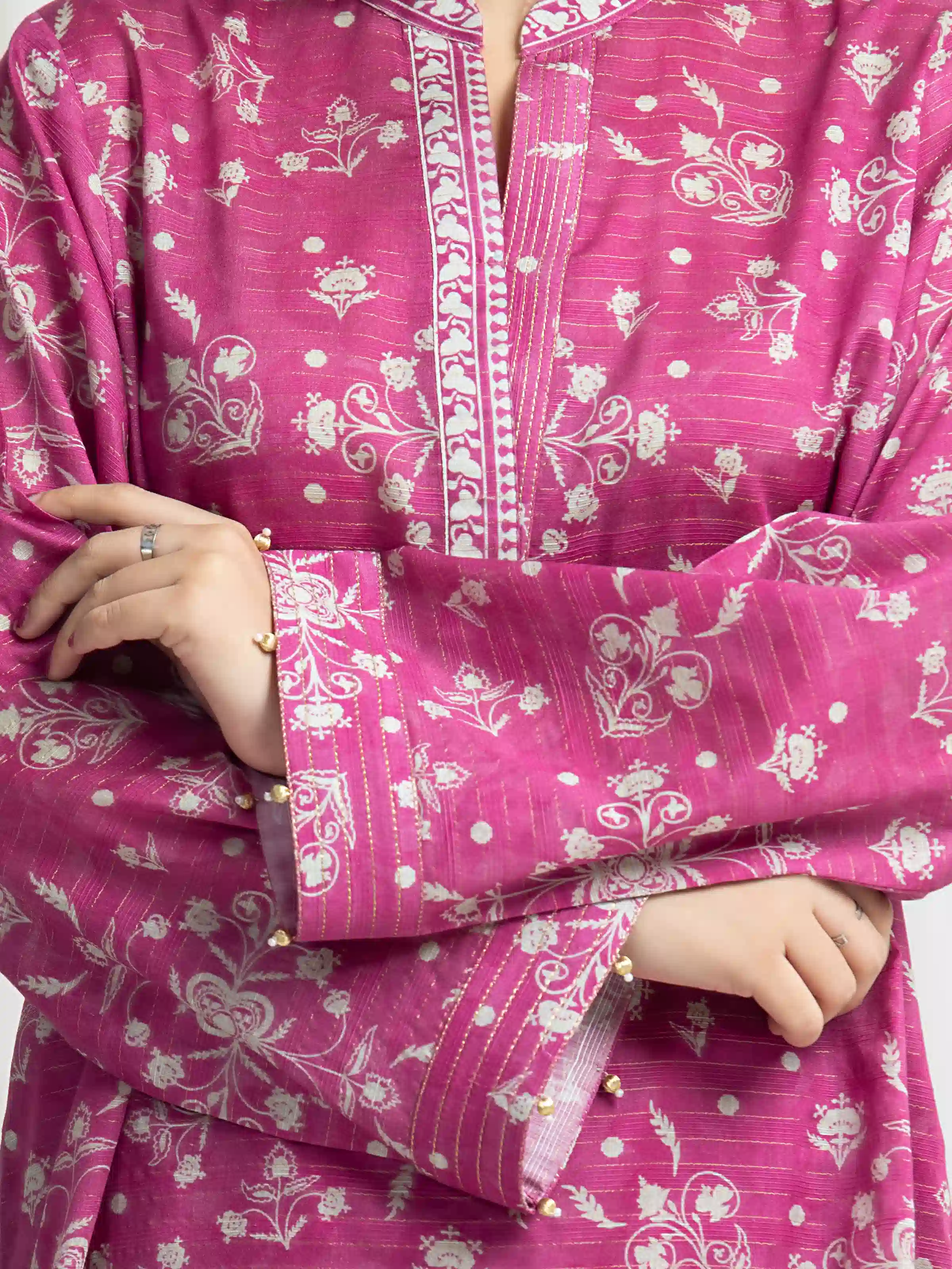 Printed Zari Lawn Suit - EWU6M6-070-3P - Image 3