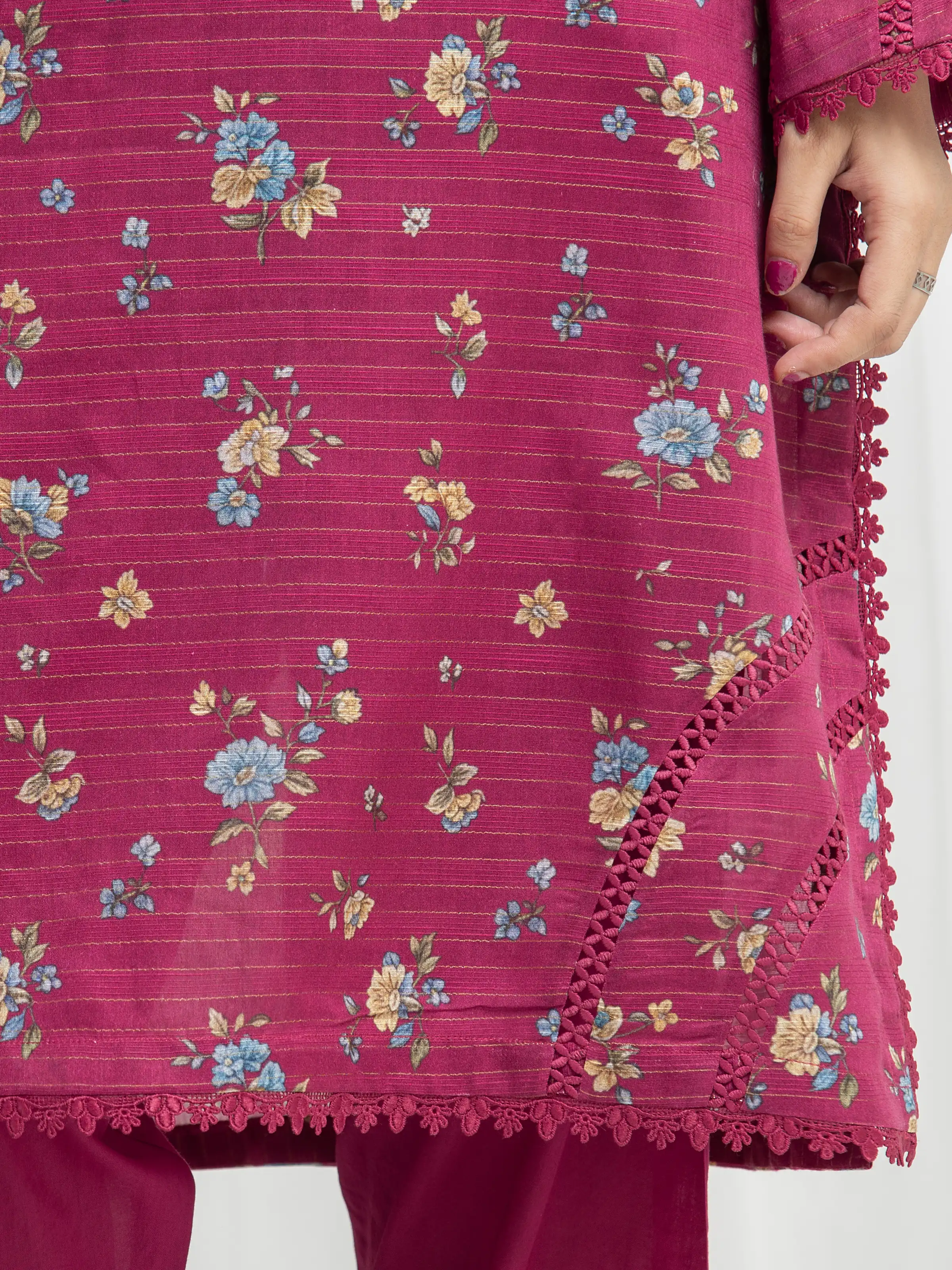 Printed Zari Lawn Suit - EWU6M6-071-3P - Image 3
