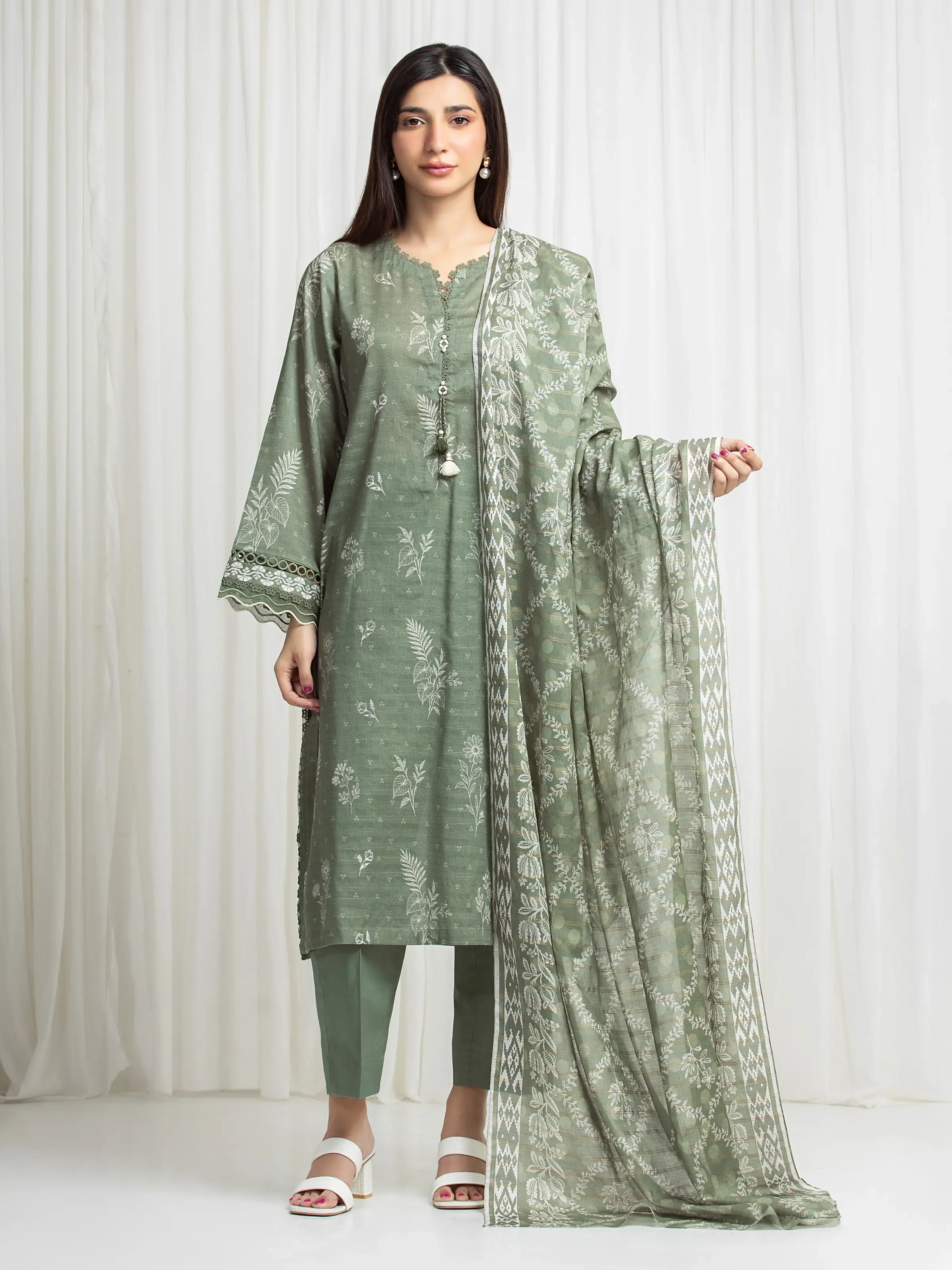 Printed Zari Lawn Suit - EWU6M6-077-3P