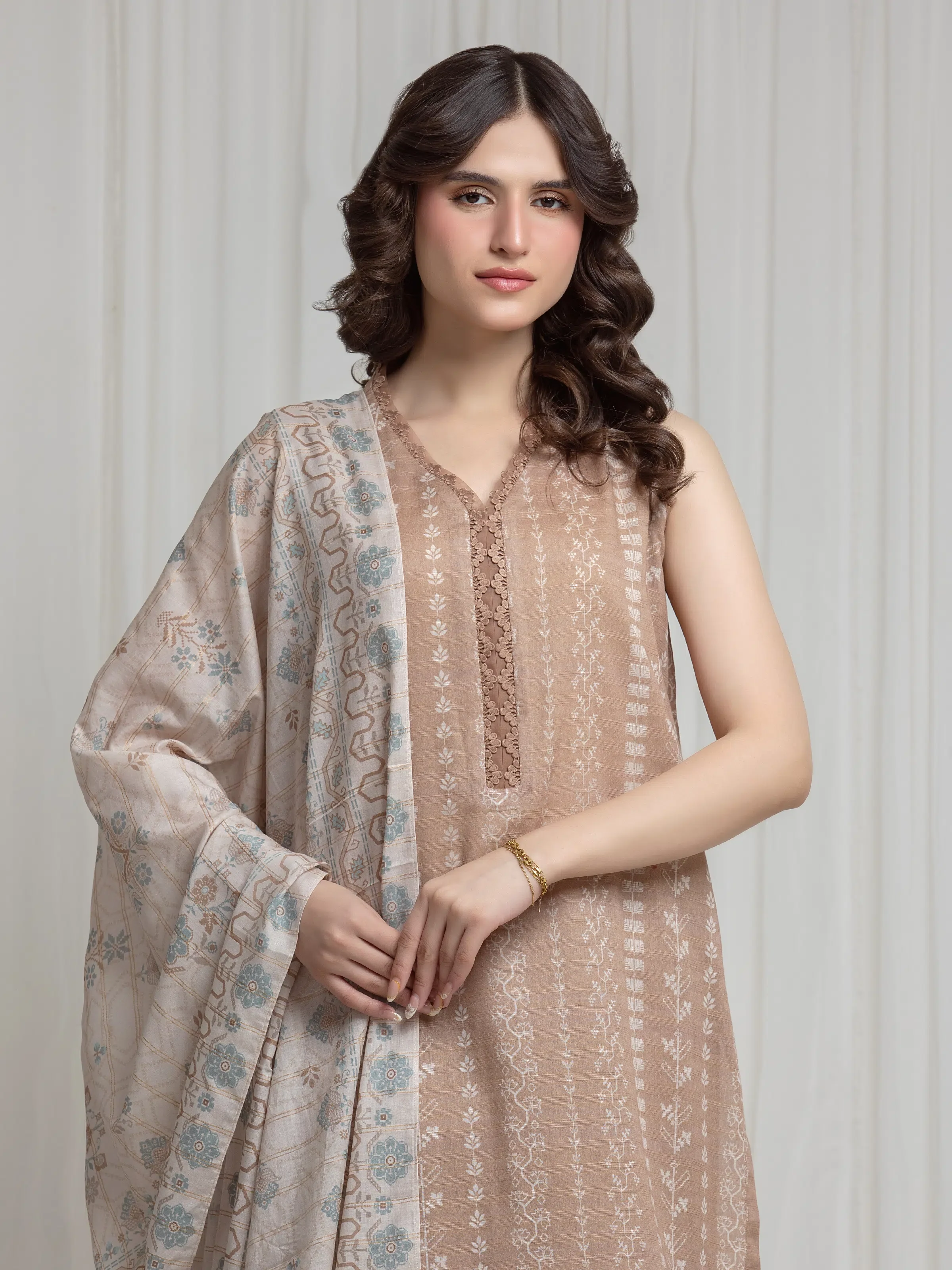 Printed Zari Lawn Suit - EWU6M6-080-3P - Image 2