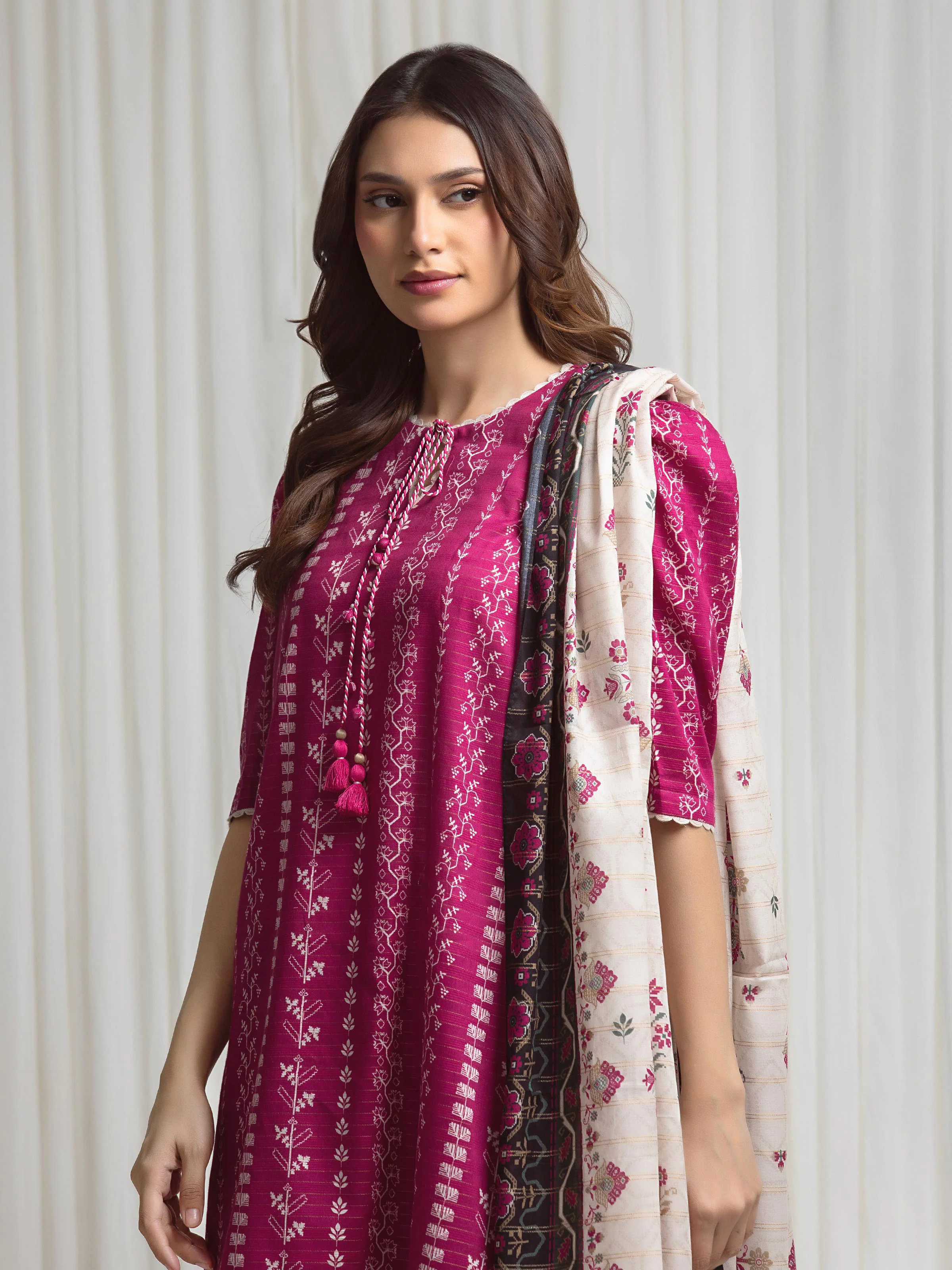Printed Zari Lawn Suit - EWU6M6-081-3P - Image 2