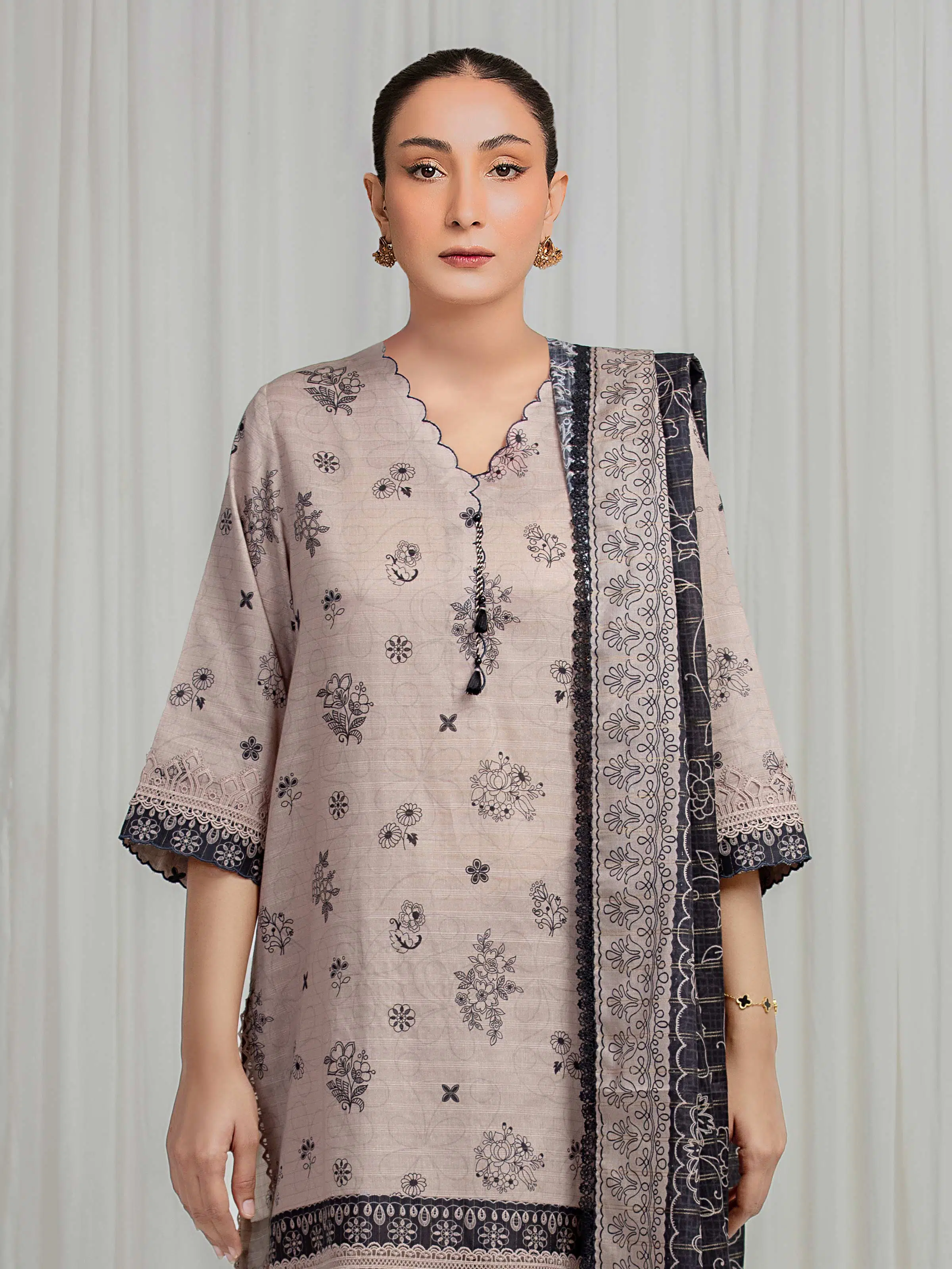 Printed Zari Lawn Suit - EWU6M6-084-3P - Image 2