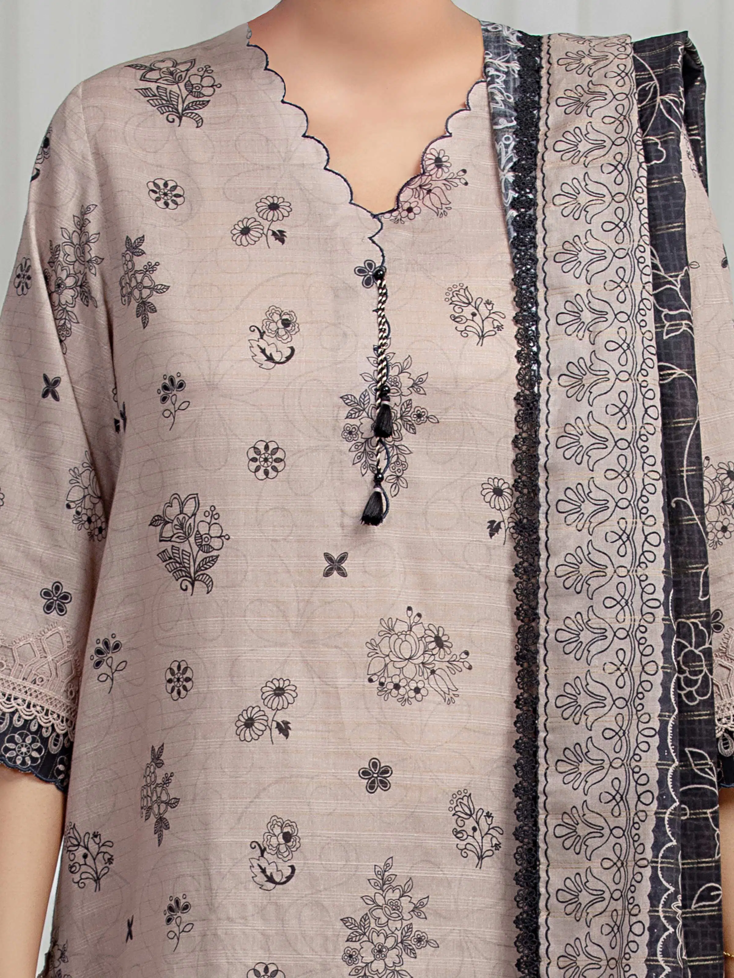 Printed Zari Lawn Suit - EWU6M6-084-3P - Image 4
