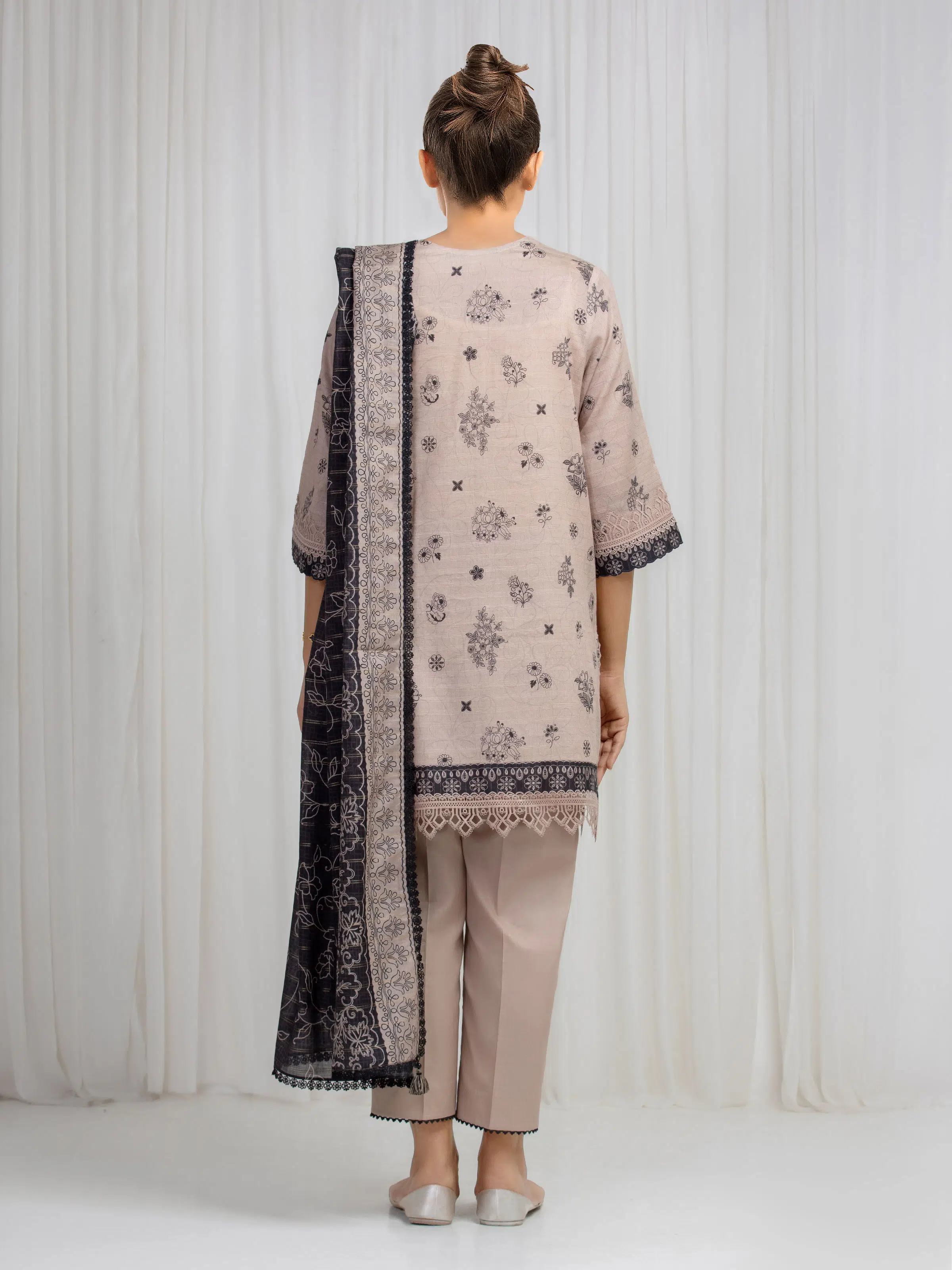 Printed Zari Lawn Suit - EWU6M6-084-3P - Image 5