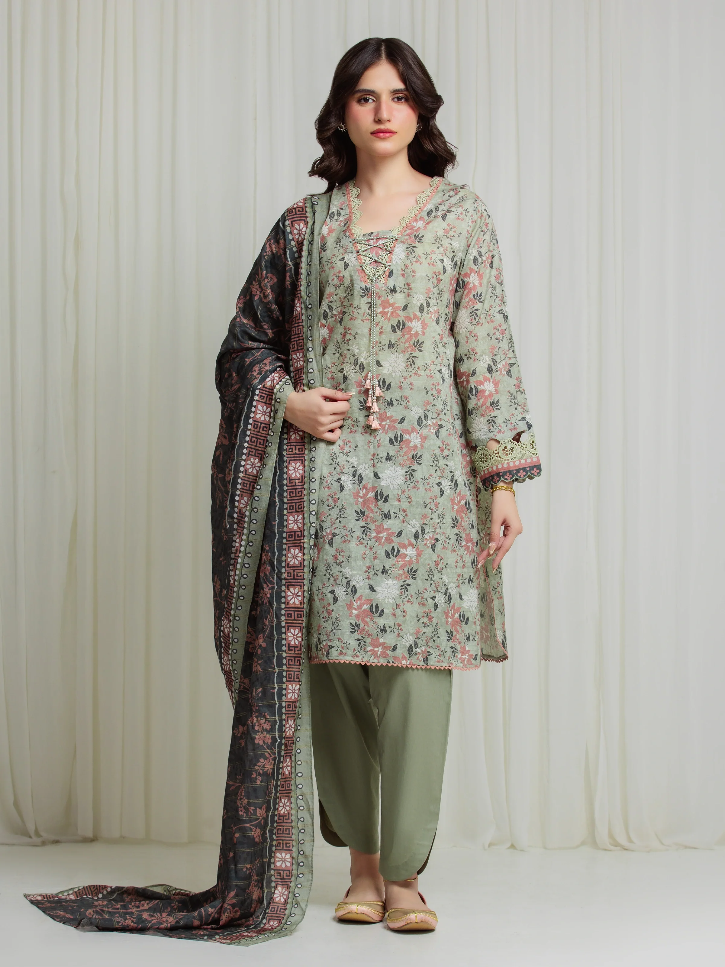 Printed Zari Lawn Suit - EWU6M6-085-3P