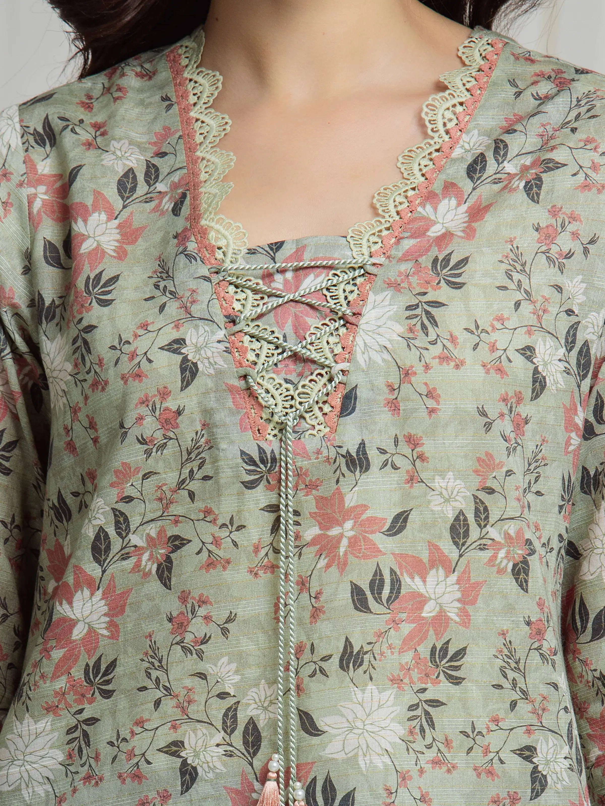 Printed Zari Lawn Suit - EWU6M6-085-3P - Image 4