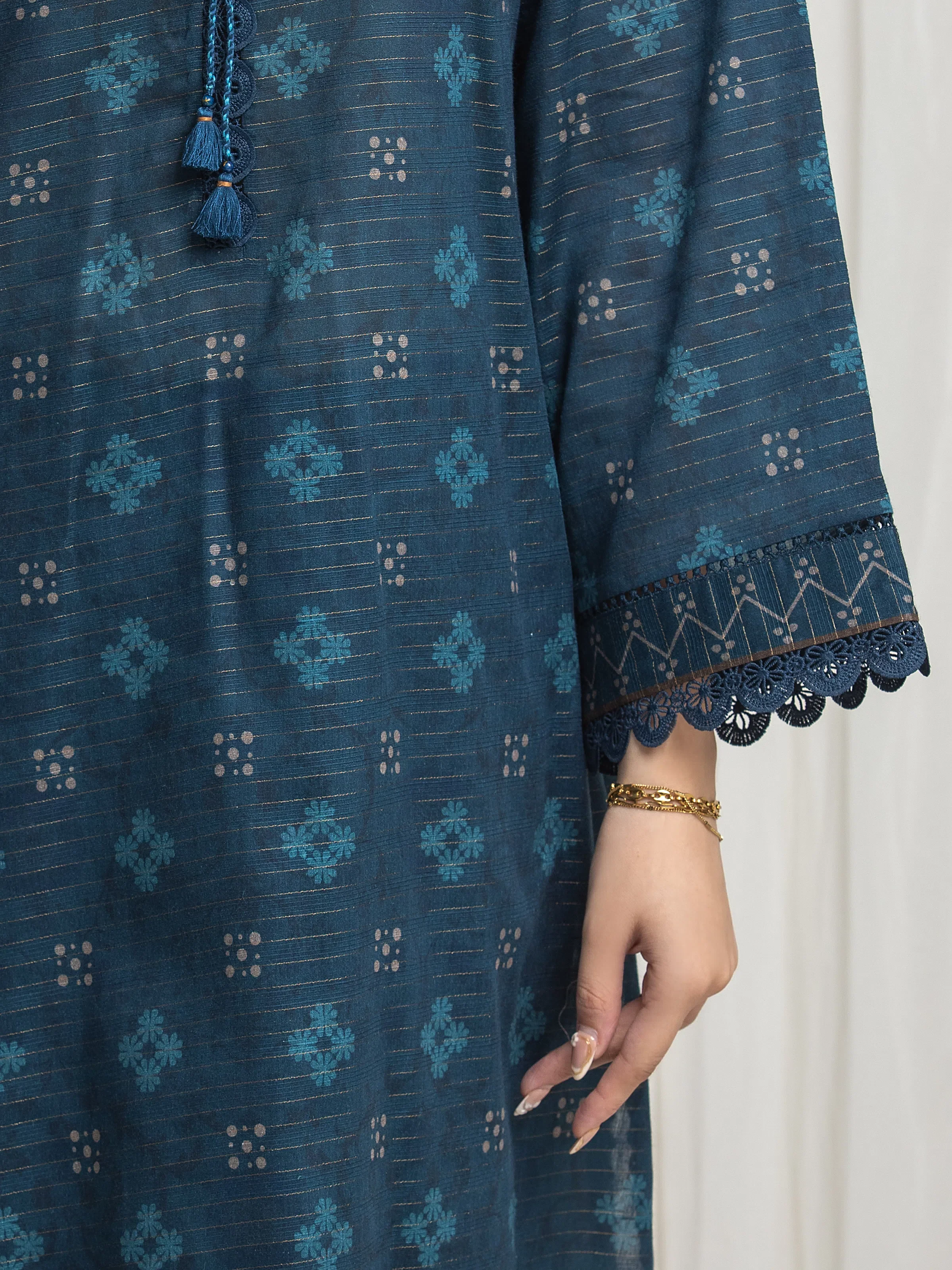 Printed Zari Lawn Suit - EWU6M6-090-3P - Image 3