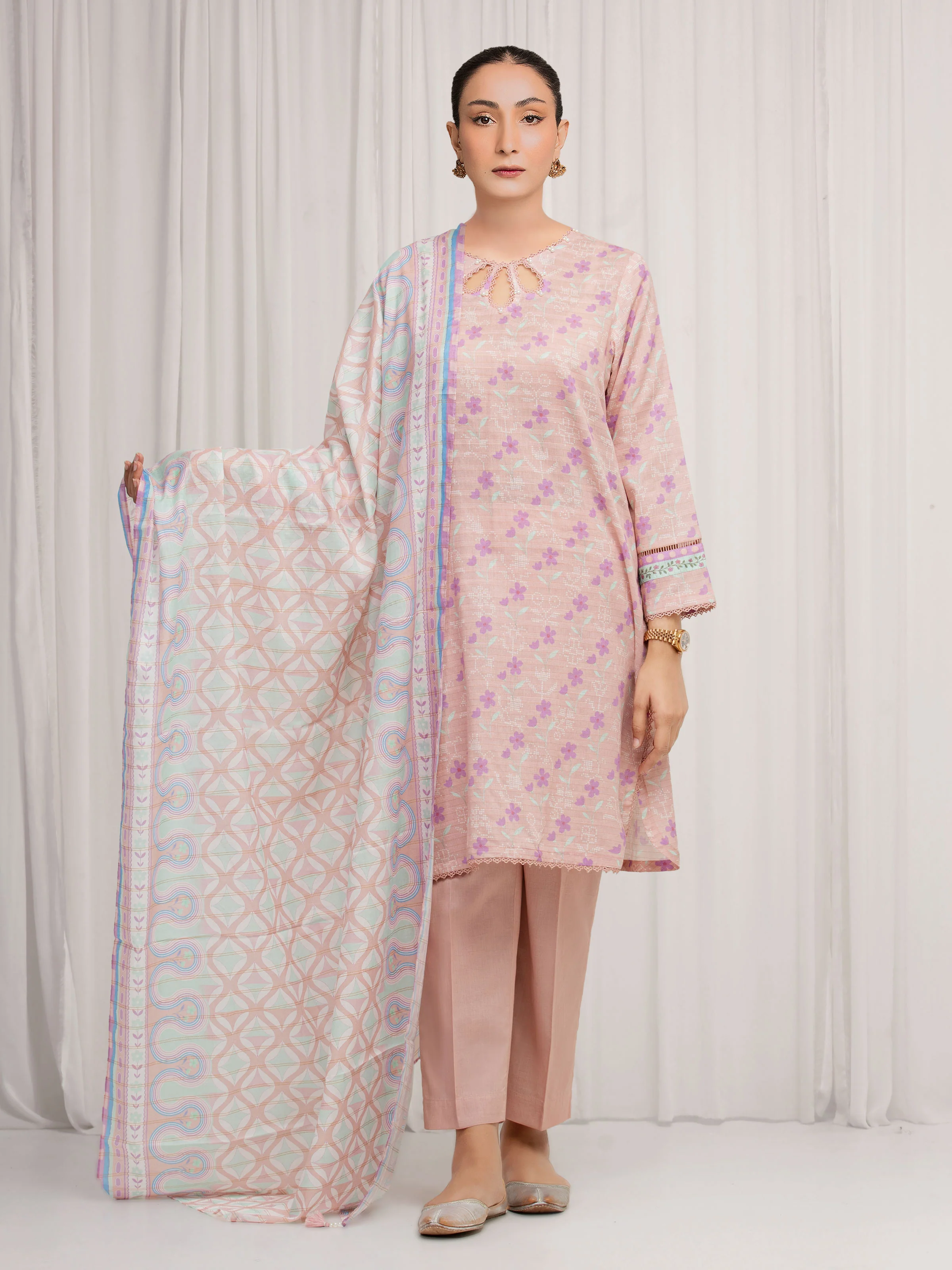 Printed Zari Lawn Suit - EWU6M6-094-3P