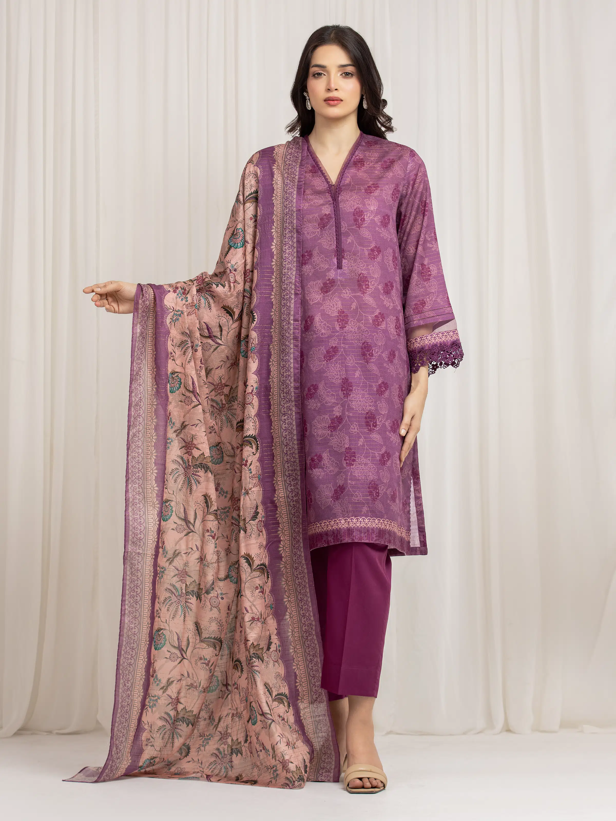 Printed Zari Lawn Suit - EWU6M6-008-3P