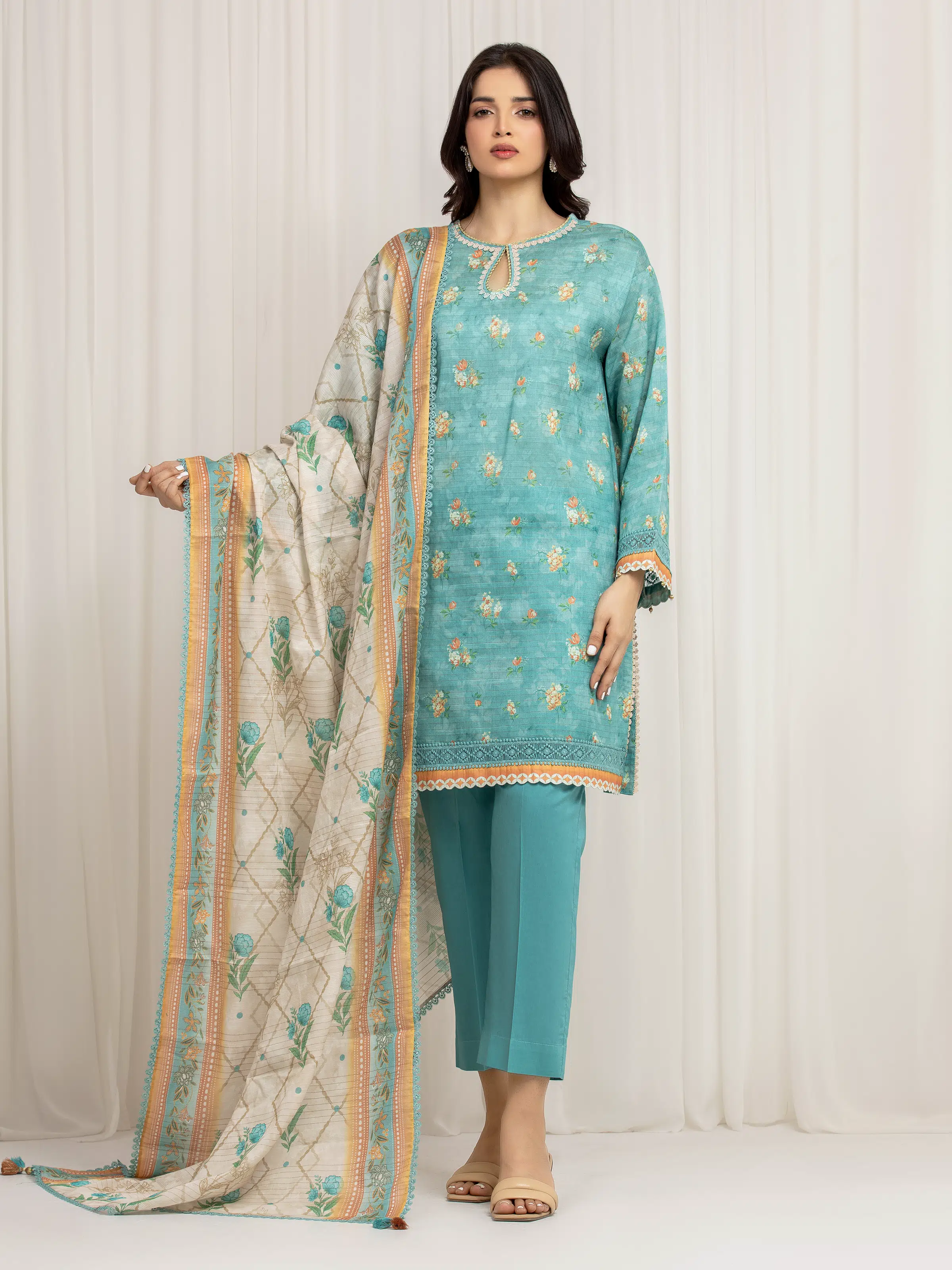 Printed Zari Lawn Suit - EWU6M6-018-3P