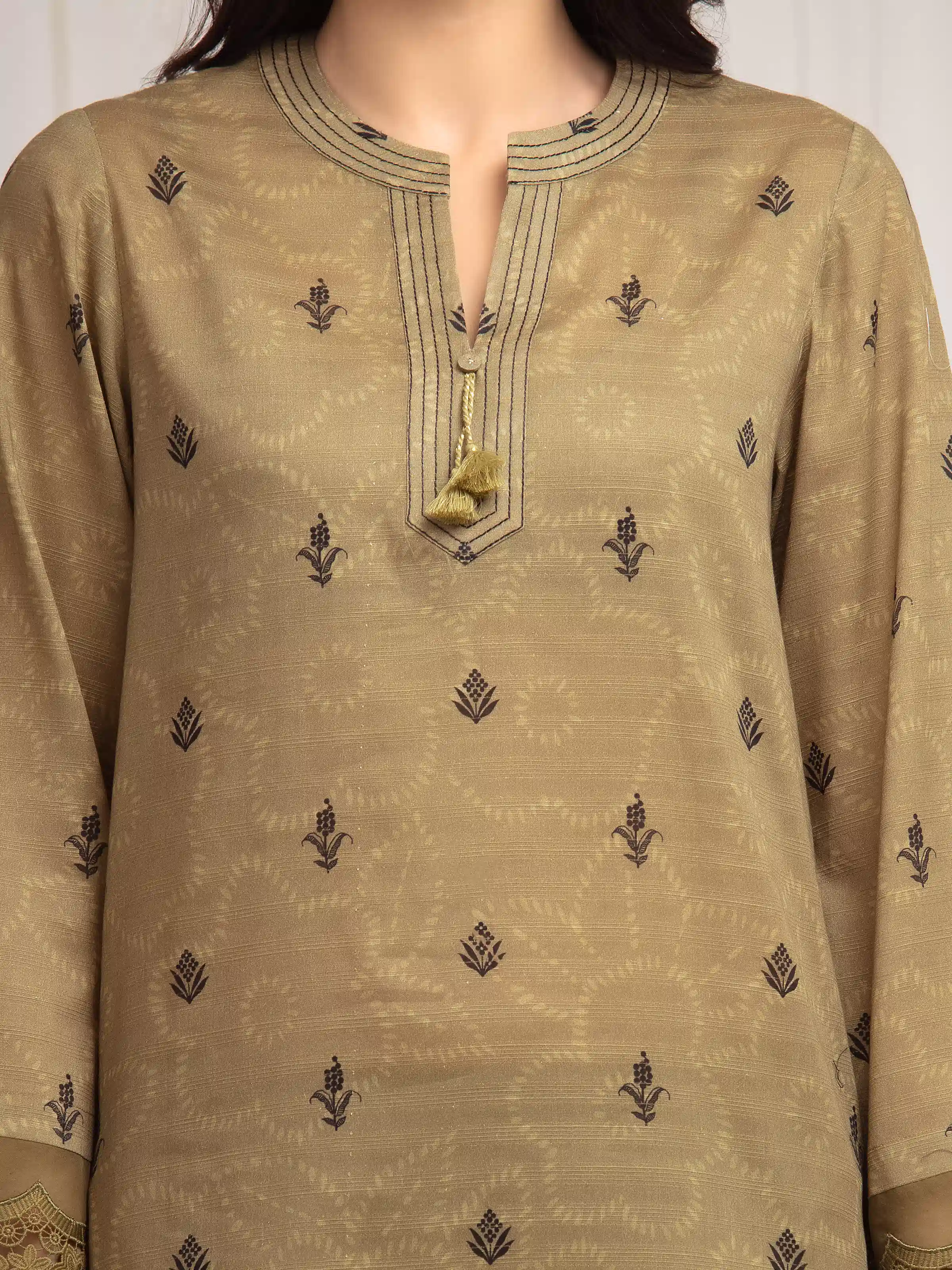 Printed Zari Lawn Suit - EWU6M6-020-3P - Image 4