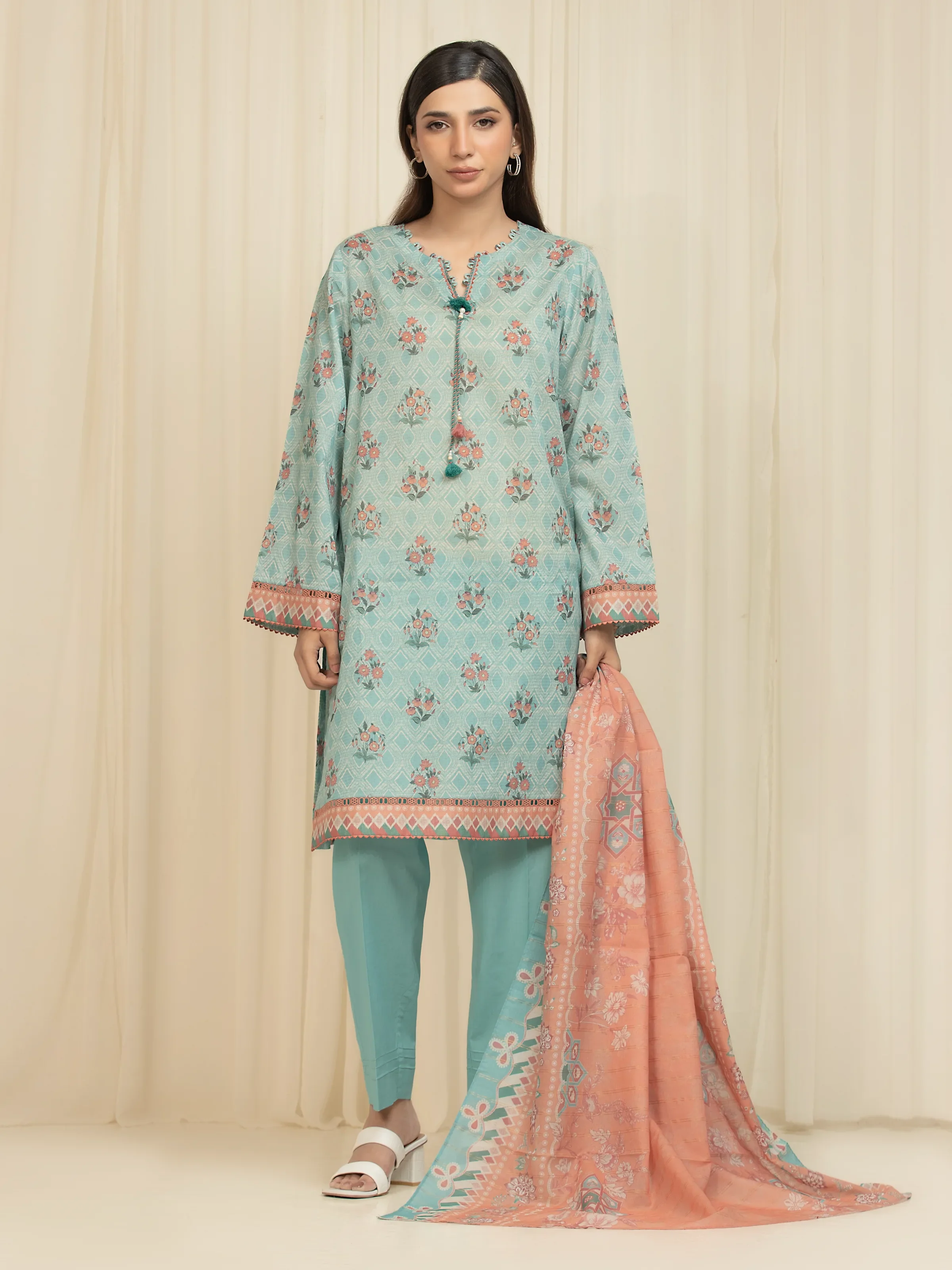 Printed Zari Lawn Suit - EWU6M6-042-3P