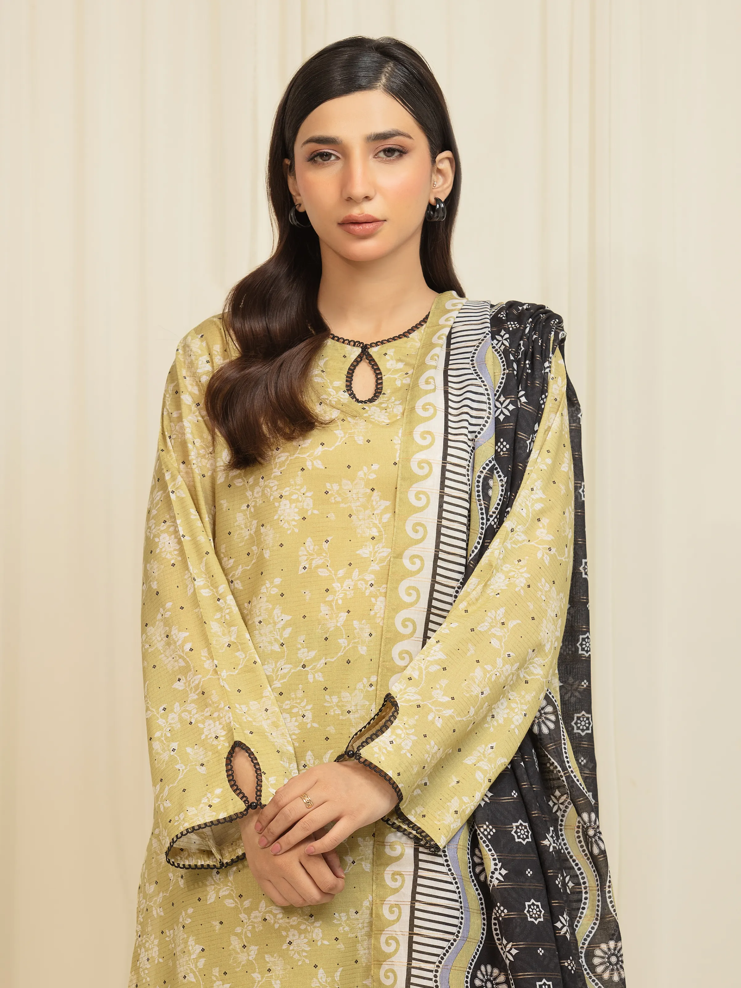 Printed Zari Lawn Suit - EWU6M6-044-3P - Image 2