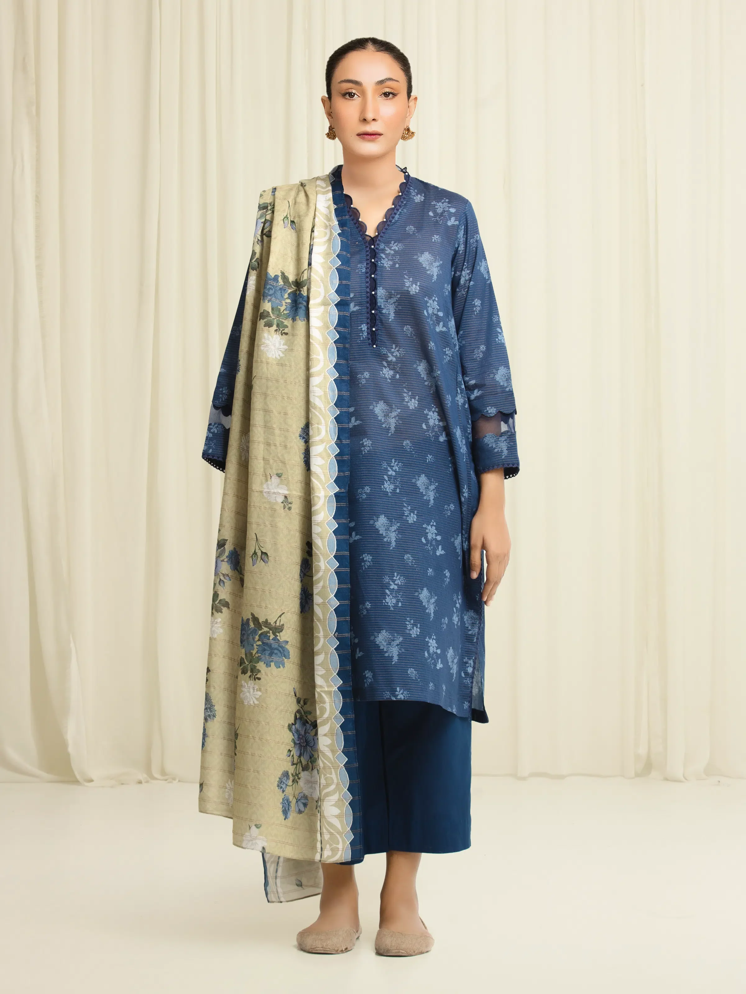 Printed Zari Lawn Suit - EWU6M6-055-3P