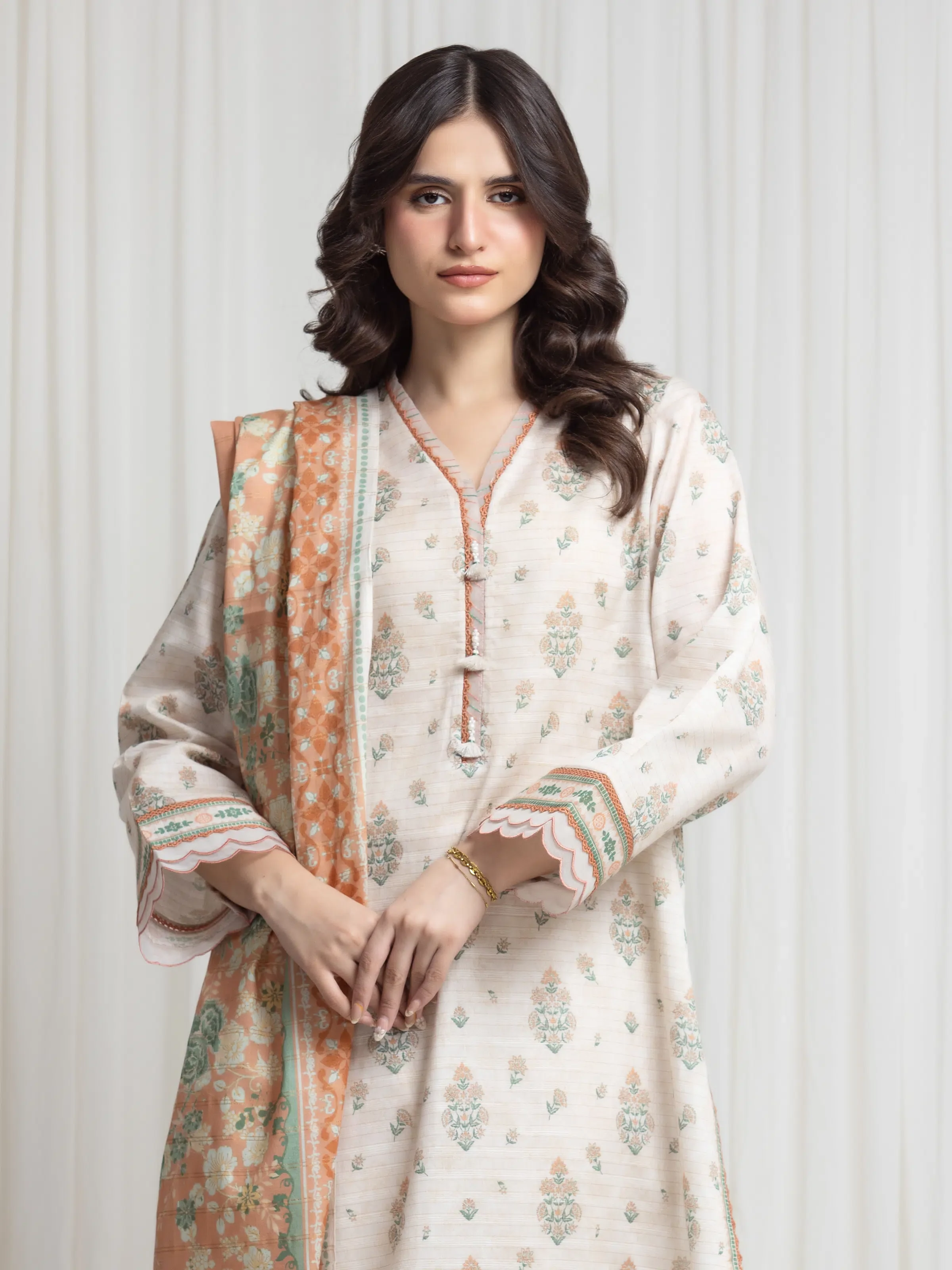 Printed Zari Lawn Suit - EWU6M6-105-3P - Image 2