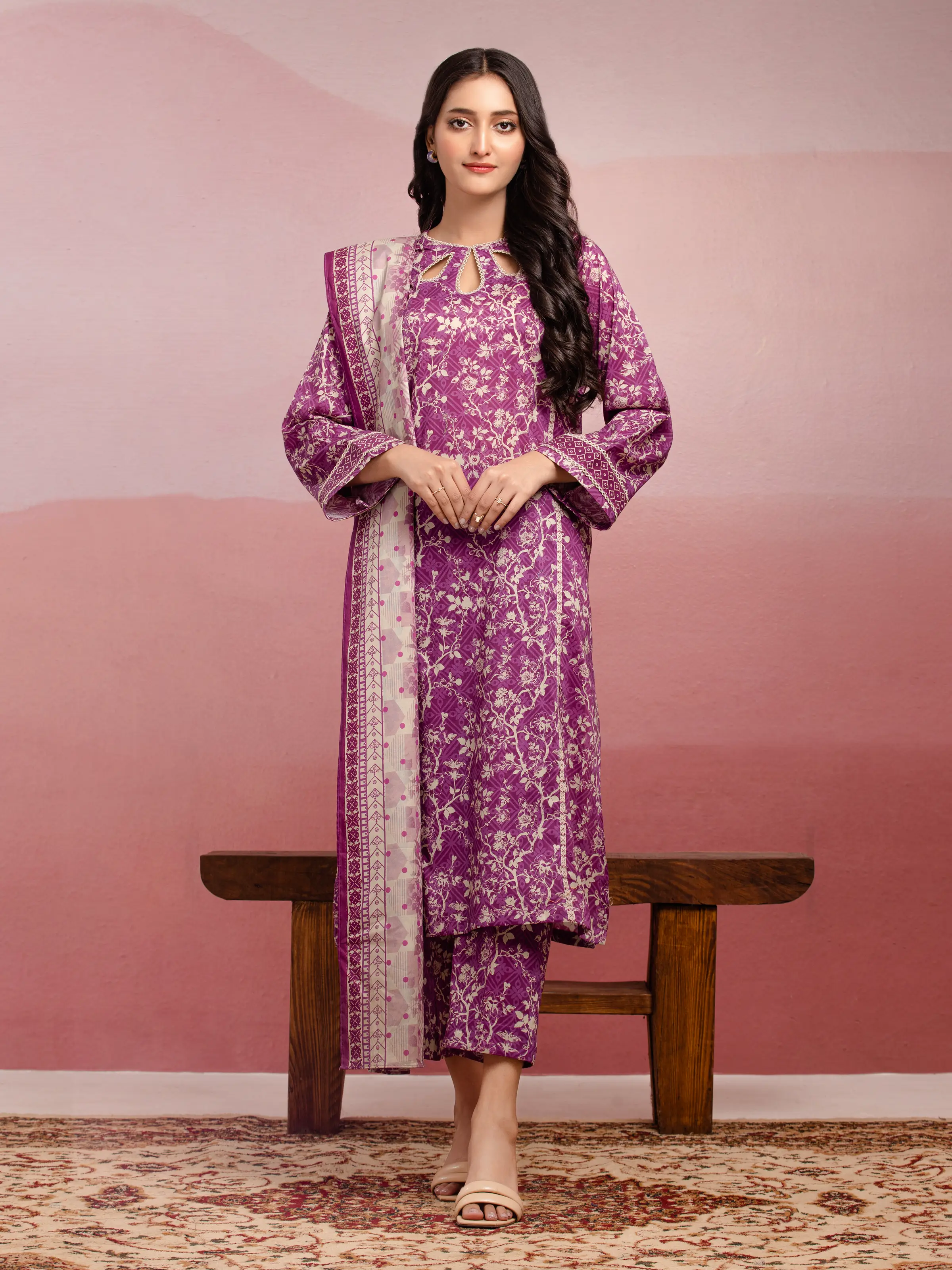 Printed Lawn Suit - EWU5A1-35035-3P