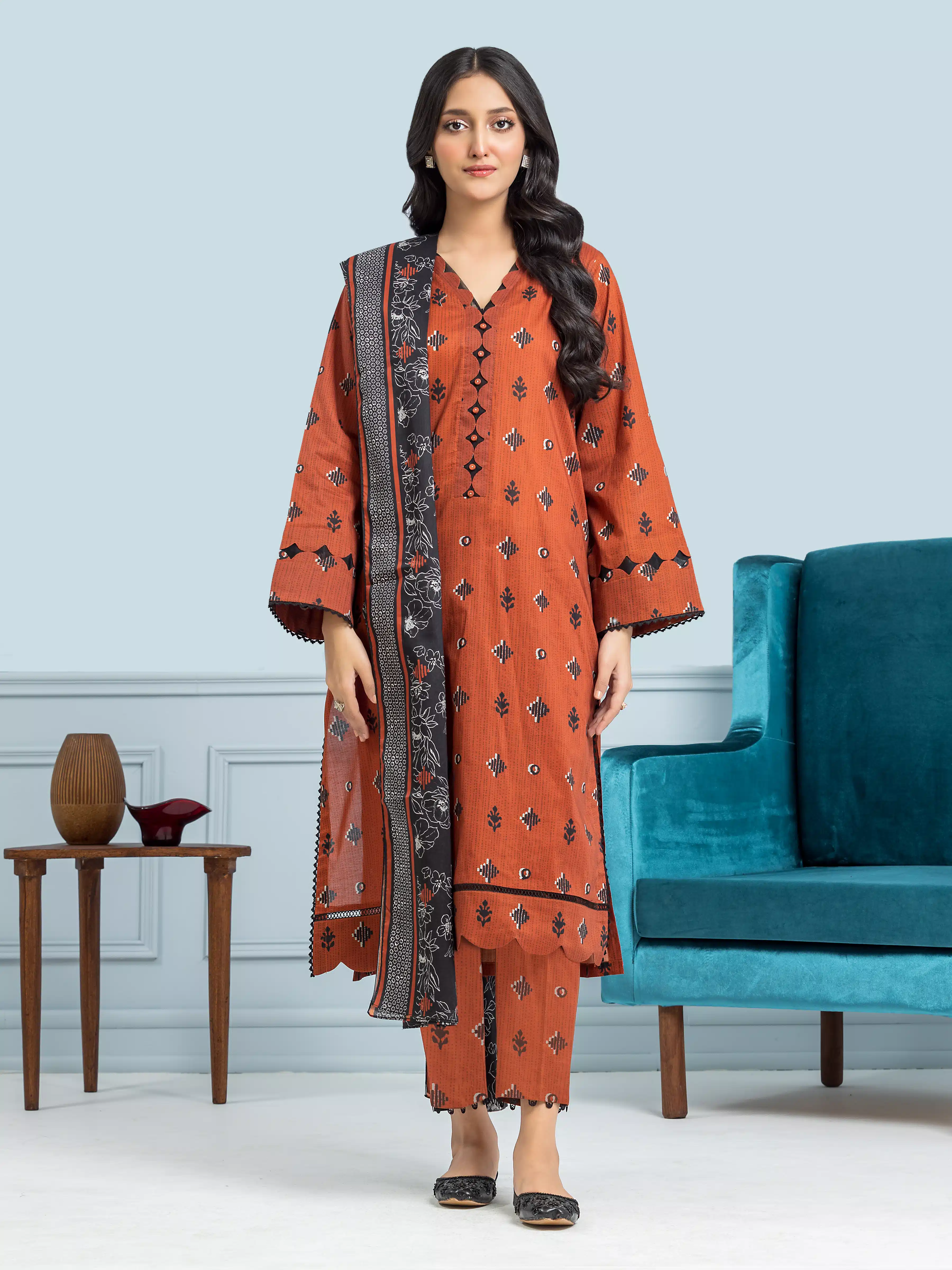 Printed Khaddar Suit - EWU24A3-29579-3P