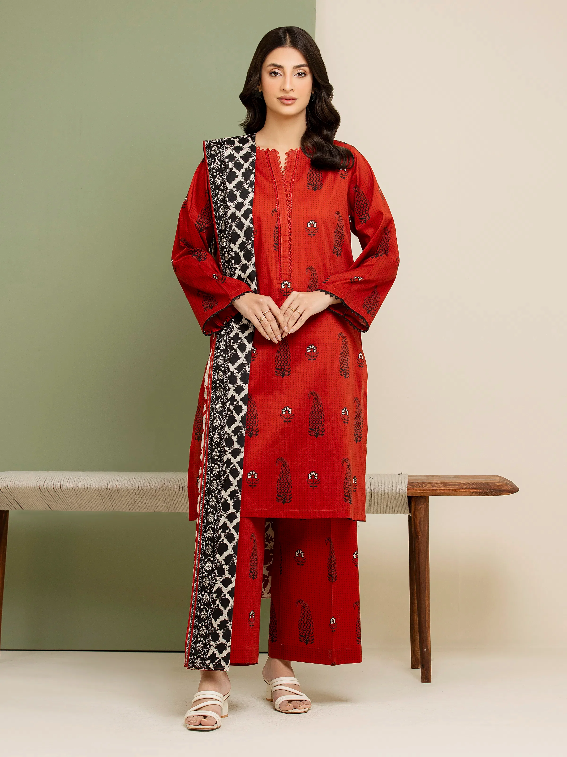 Printed Lawn Suit - EWU5A1-35127-3P