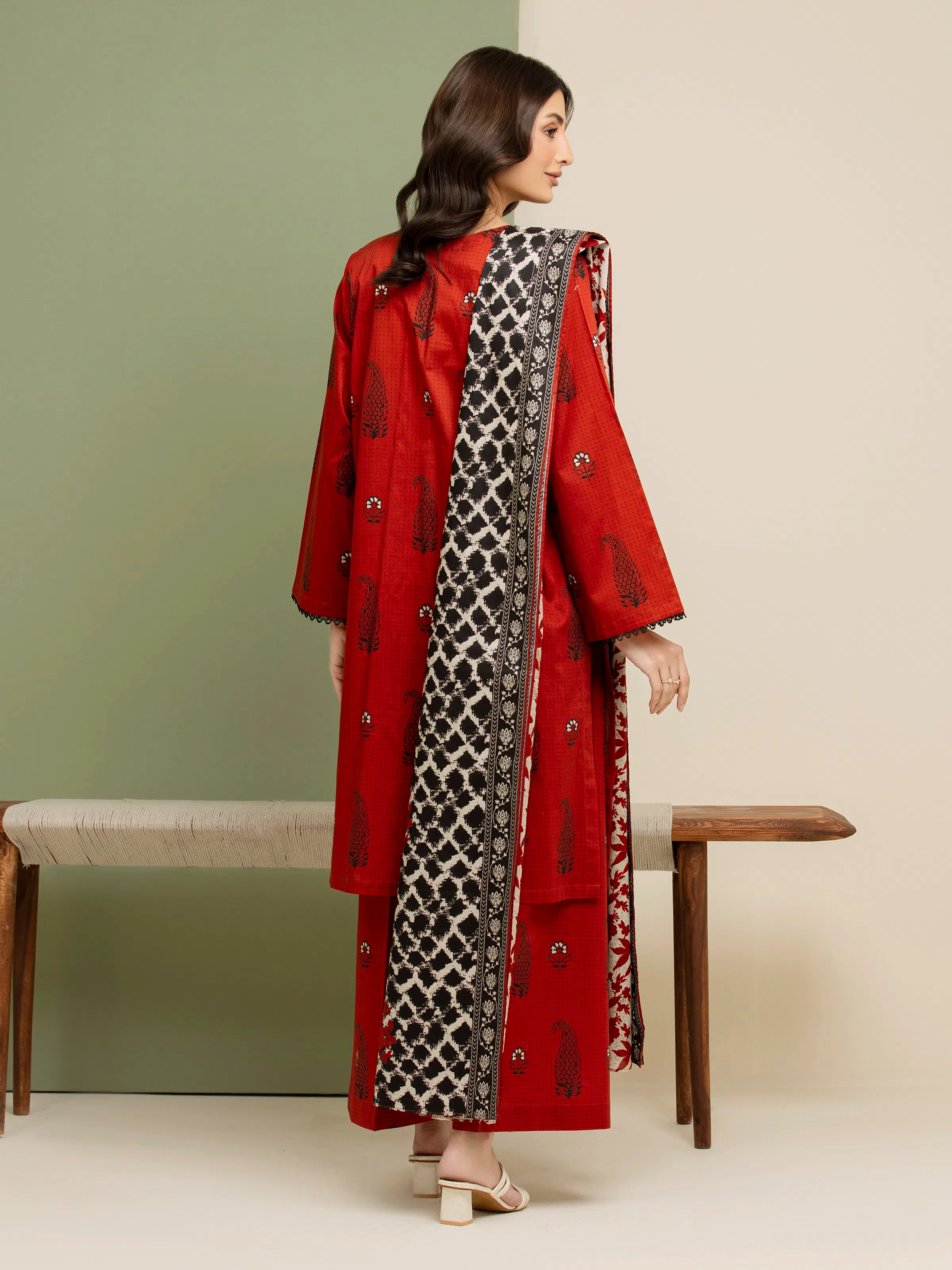 Printed Lawn Suit - EWU5A1-35127-3P - Image 2