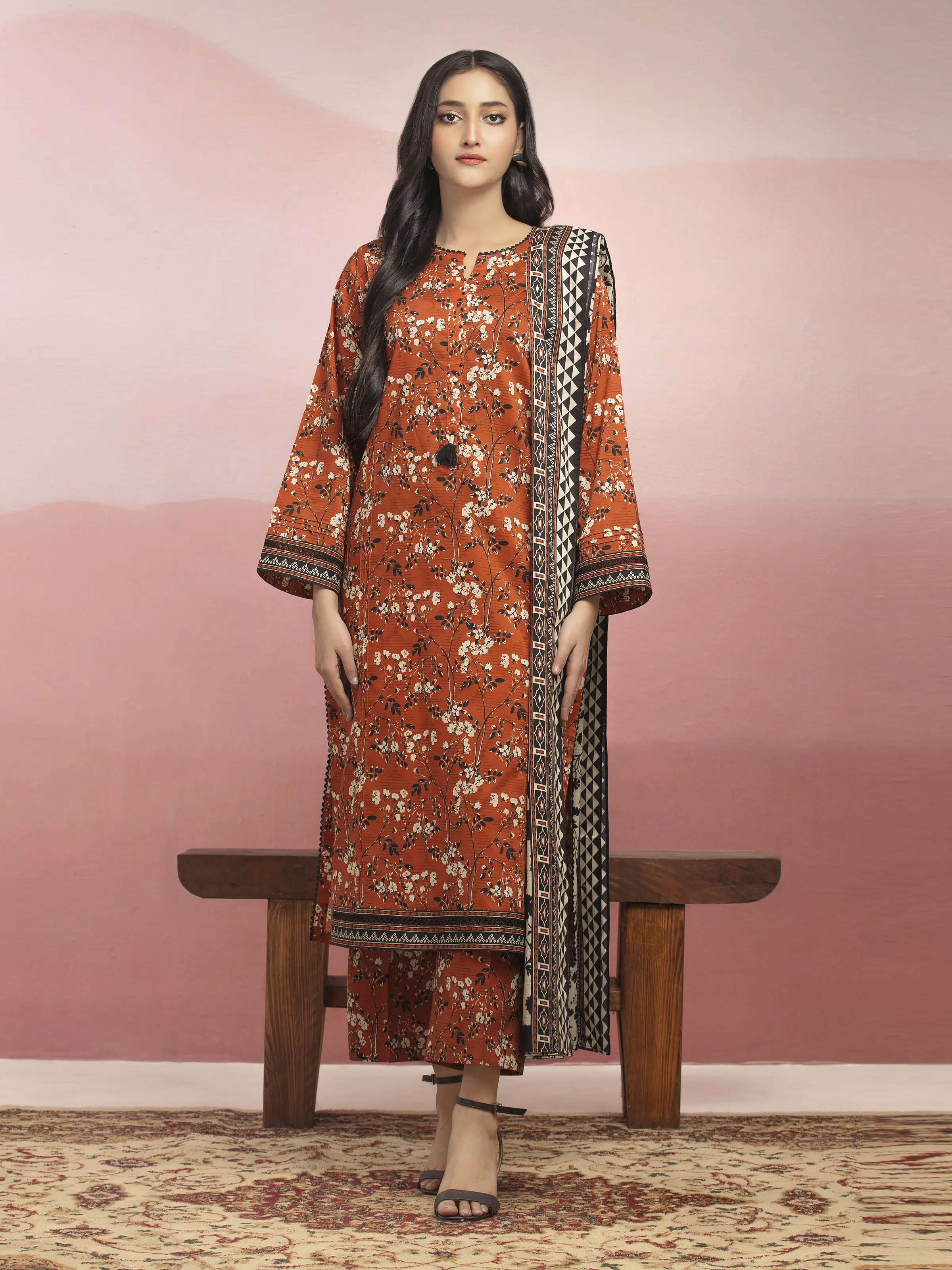 Printed Lawn Suit - EWU5A1-35133-3P
