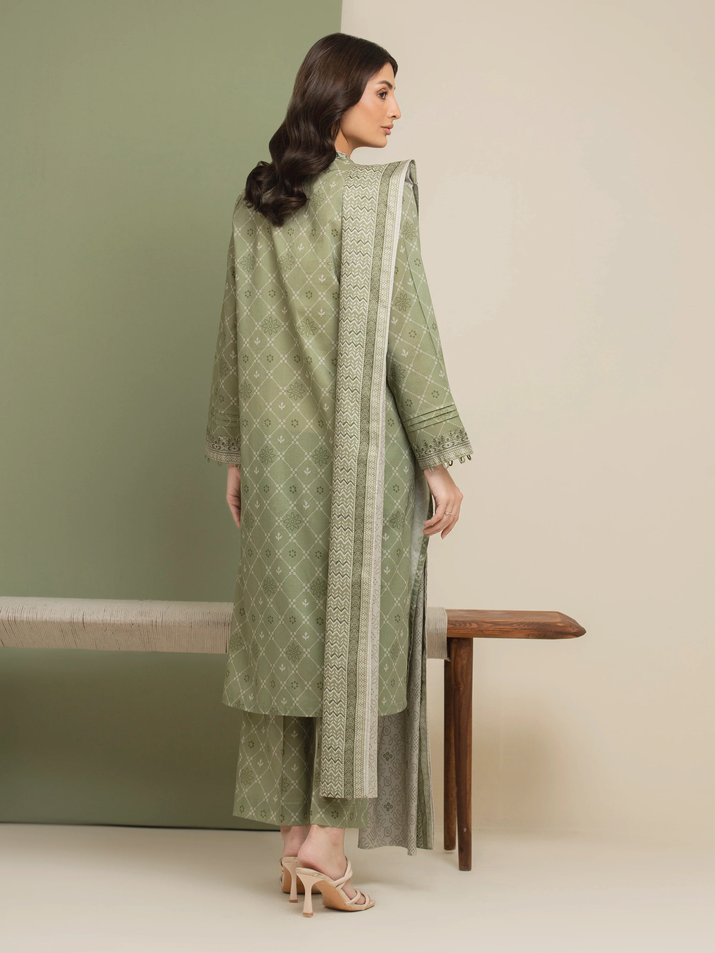 Printed Lawn Suit - EWU5A1-35169-3P - Image 2
