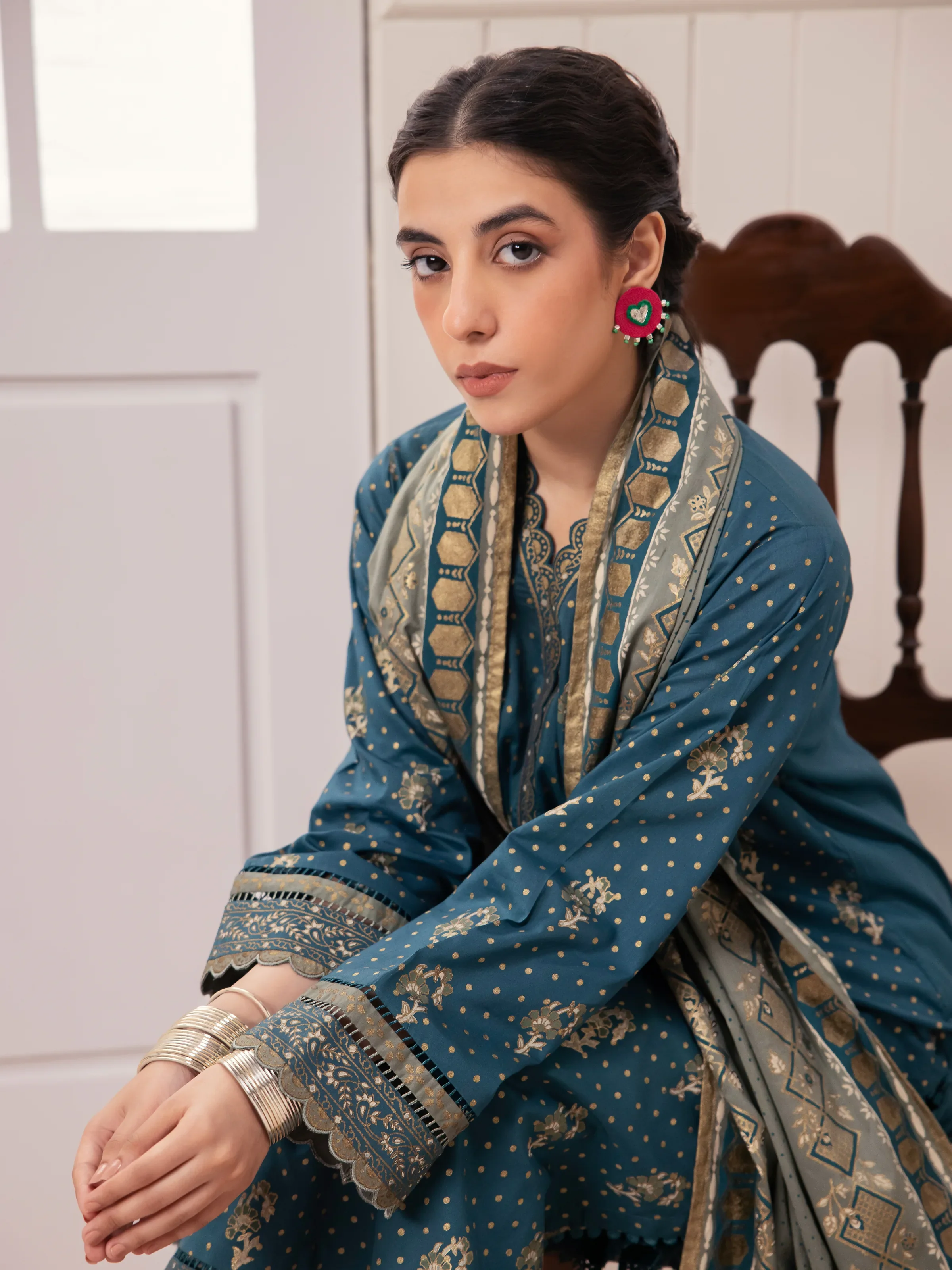 Block Print Cambric Suit - EWU24M1-057 - Image 3
