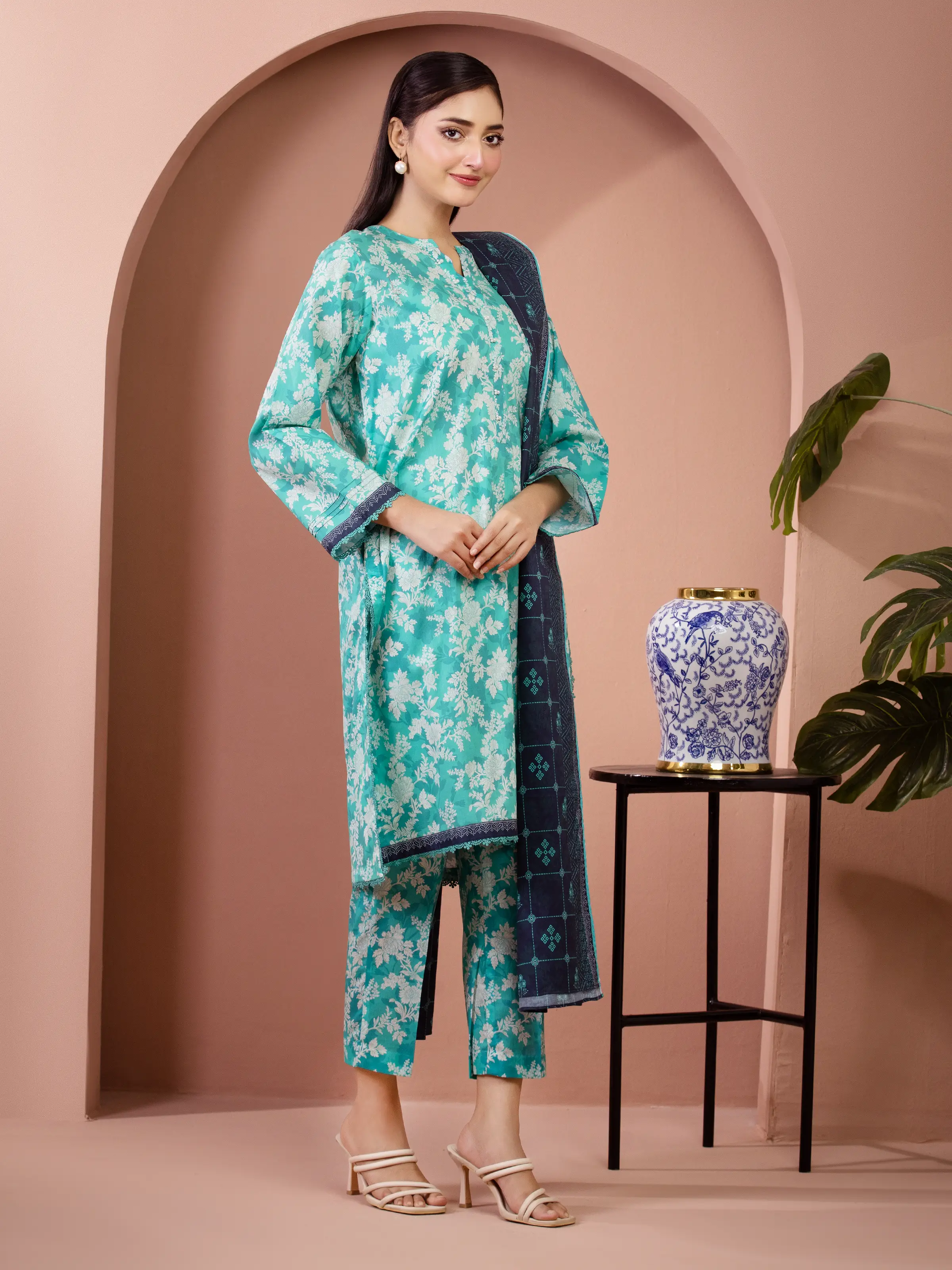 Printed Lawn Suit - EWU5A1-35263-3P - Image 4