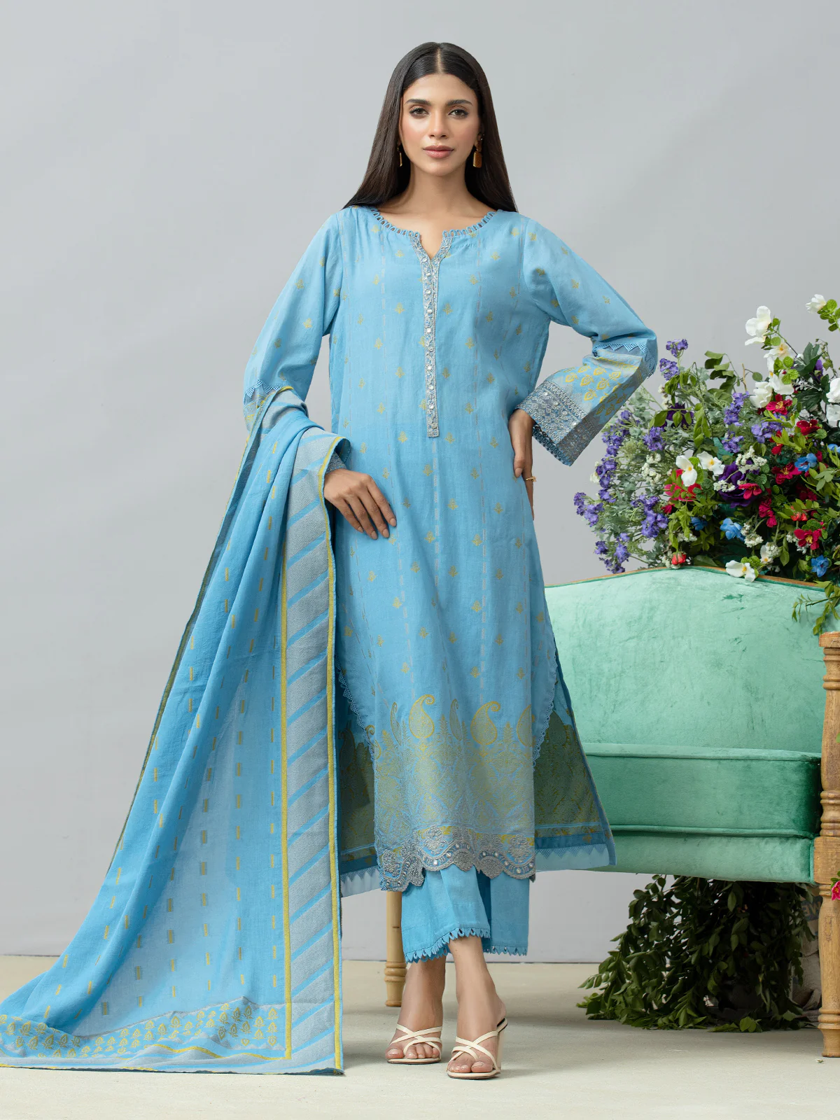 Embroidered Jacquard Suit - EWU24V3-26731-3P